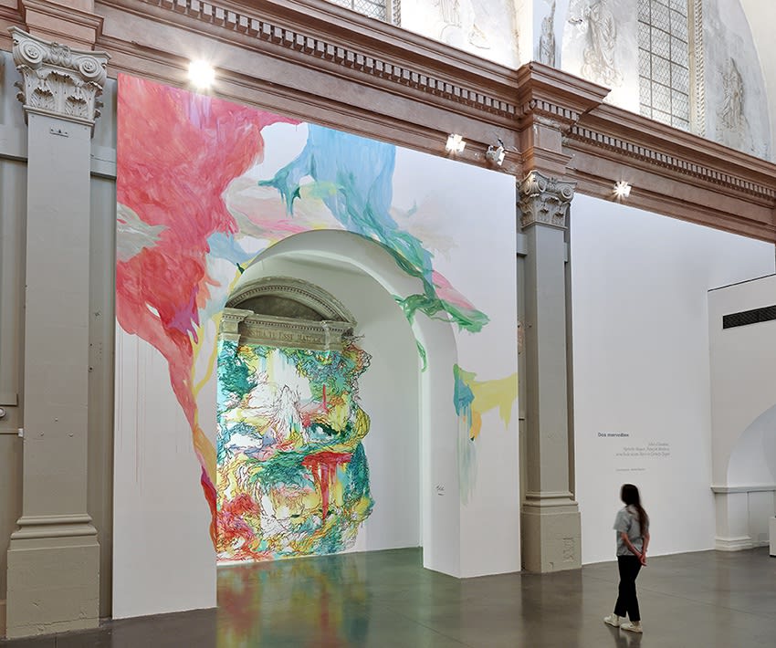 Des merveilles - 2021 Centre d'art contemporain chapelle St Jacques, Saint-Gaudens (31) / Wall painting in St Jacques Chapel Contemporary Art Center, St Gaudens, France © F. Deladerrière