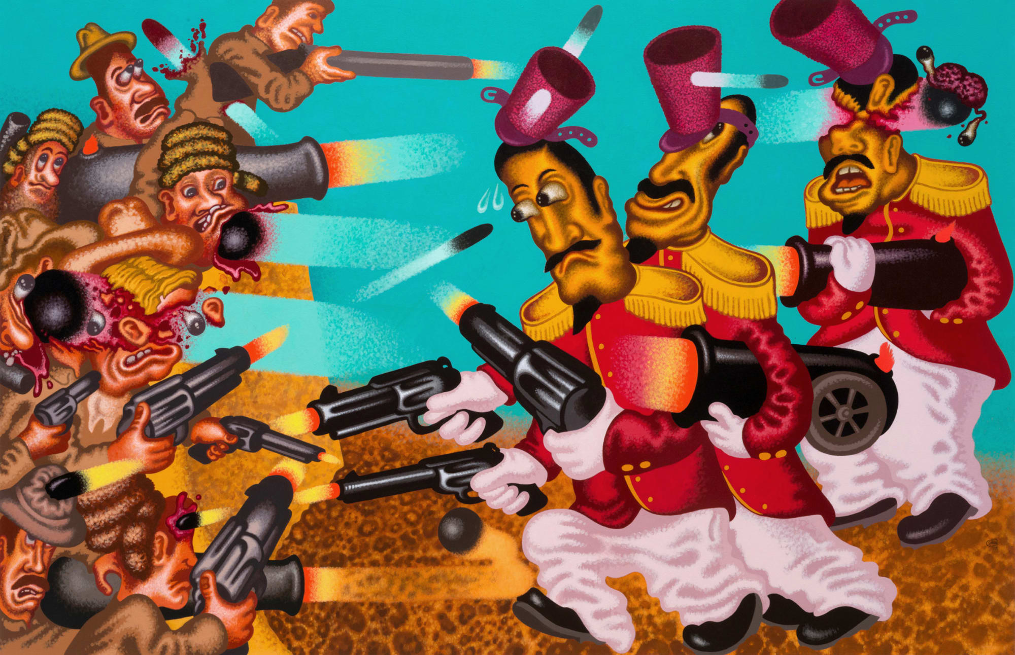 Peter Saul. 'Return to the Alamo' , 2017 Courtesy Gary Tatintsian Gallery and the artist