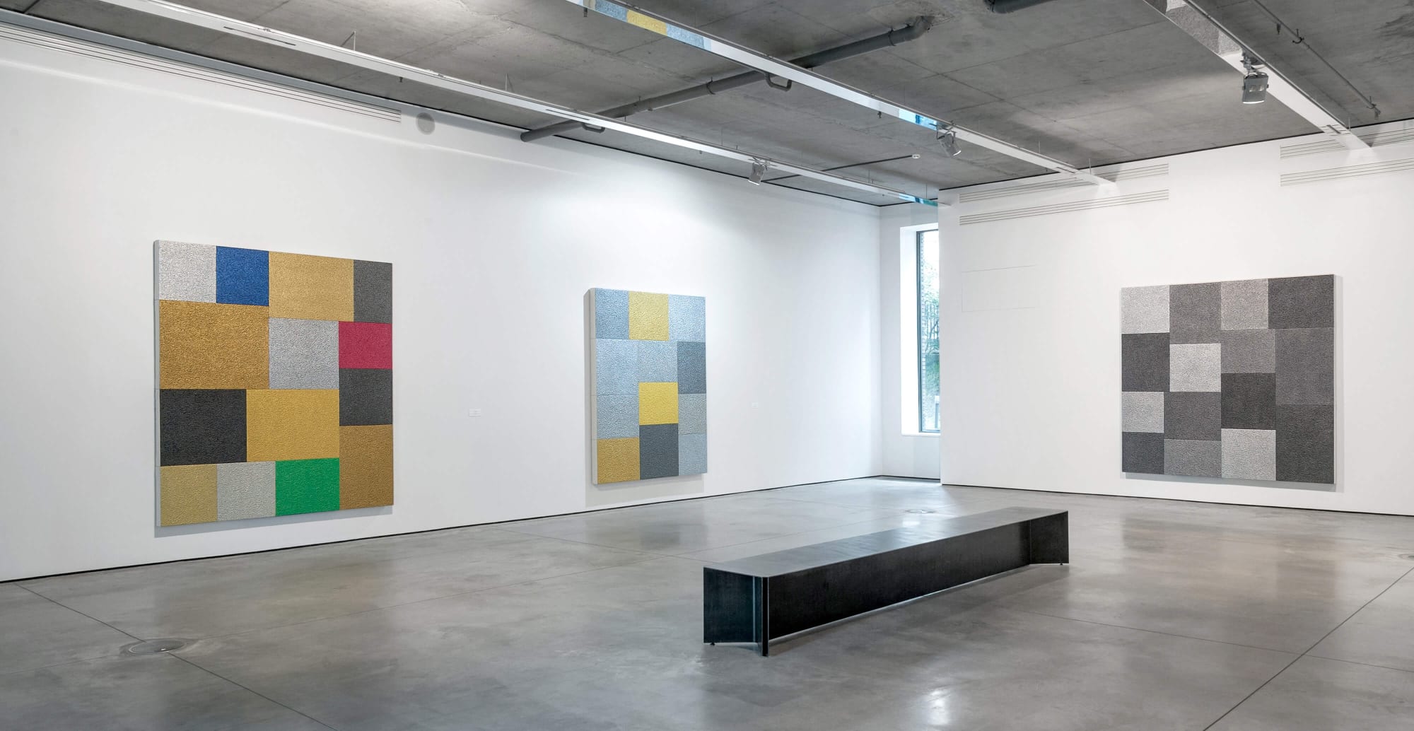 Installation shots from Peter Halley at Gary Tatintsian Gallery, 23 June–10 September 2017