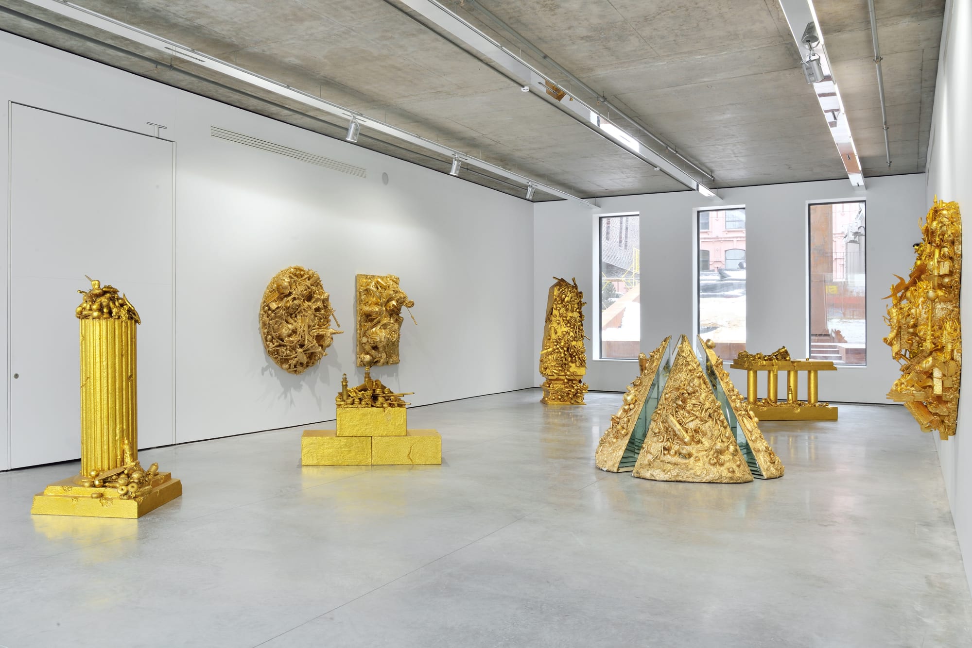 Installation shots from Group Show 'Olaf Breuning, Tony Matelli, John Miller' at Gary Tatintsian Gallery, 21 March–15 June 2014