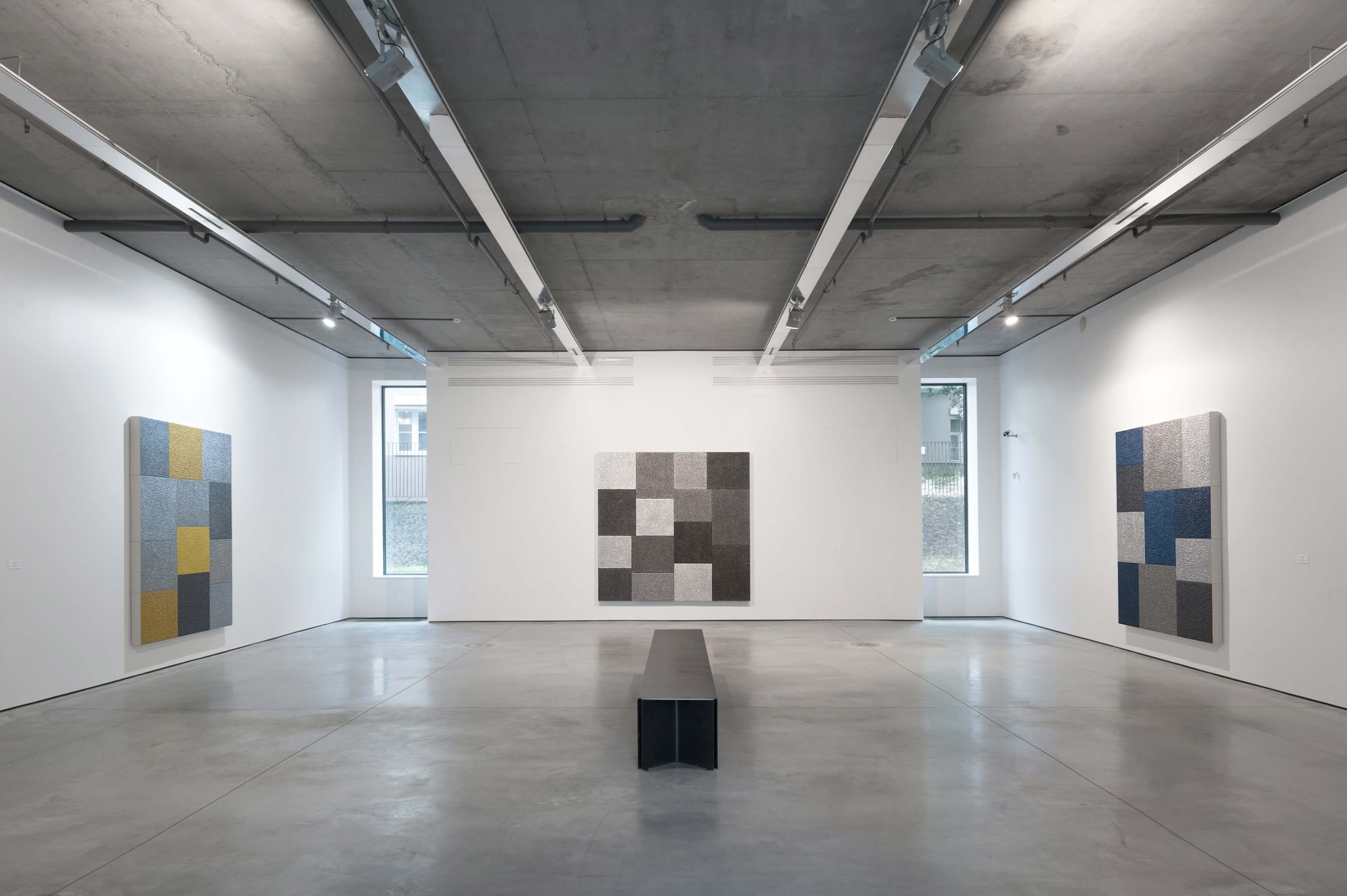 Installation view from Peter Halley at Gary Tatintsian Gallery, June 23–September 10, 2017