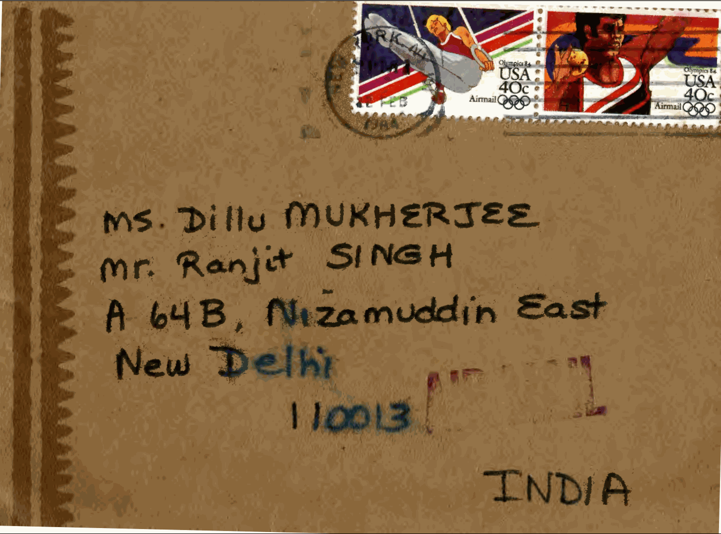 A letter addressed to the Nizamuddin household of Mrinalini and Ranjit Singh in praises of the studio’s ambience and social life. The barsati was more than just a studio—it was a lively gathering space for artists, architects, and writers, where friendships and creative exchanges extended beyond borders. The sender reminisces about time spent in Delhi.