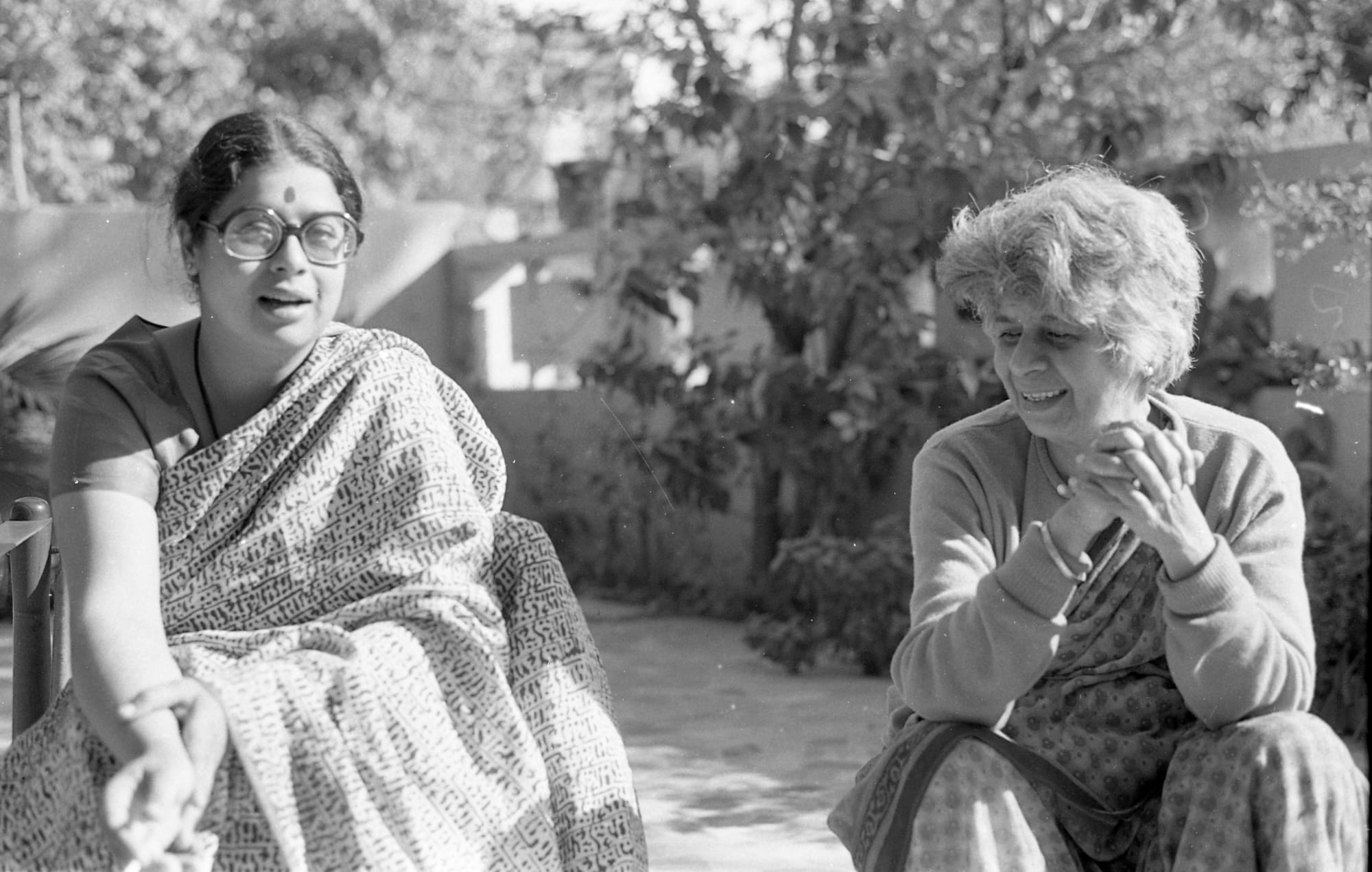 Mrinalini Mukherjee with Leela Mukherjee.