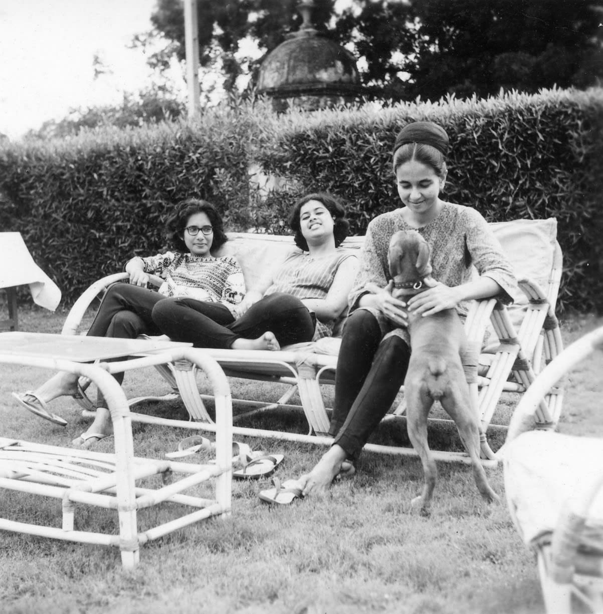 Mrinalini with Shehnaz Tyebji and Nilima (Dhanda) Sheikh, at Santrampur, Gujarat.