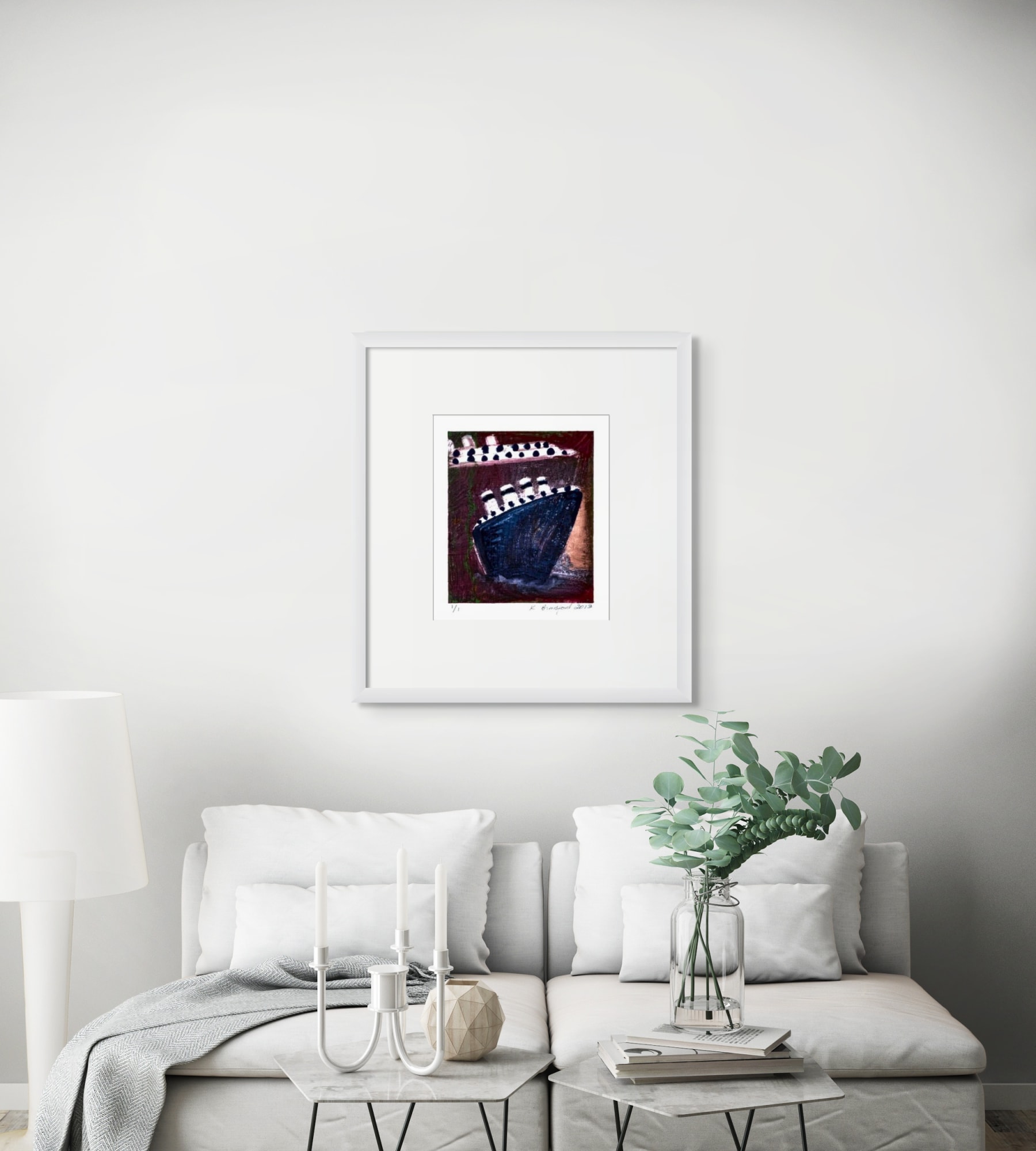 Katherine Bradford Steamboats Blue and Brown, 2013 Monotype 18 x 16 x 1 inches 45.7 x 40.6 x 2.5 cm. 1/1