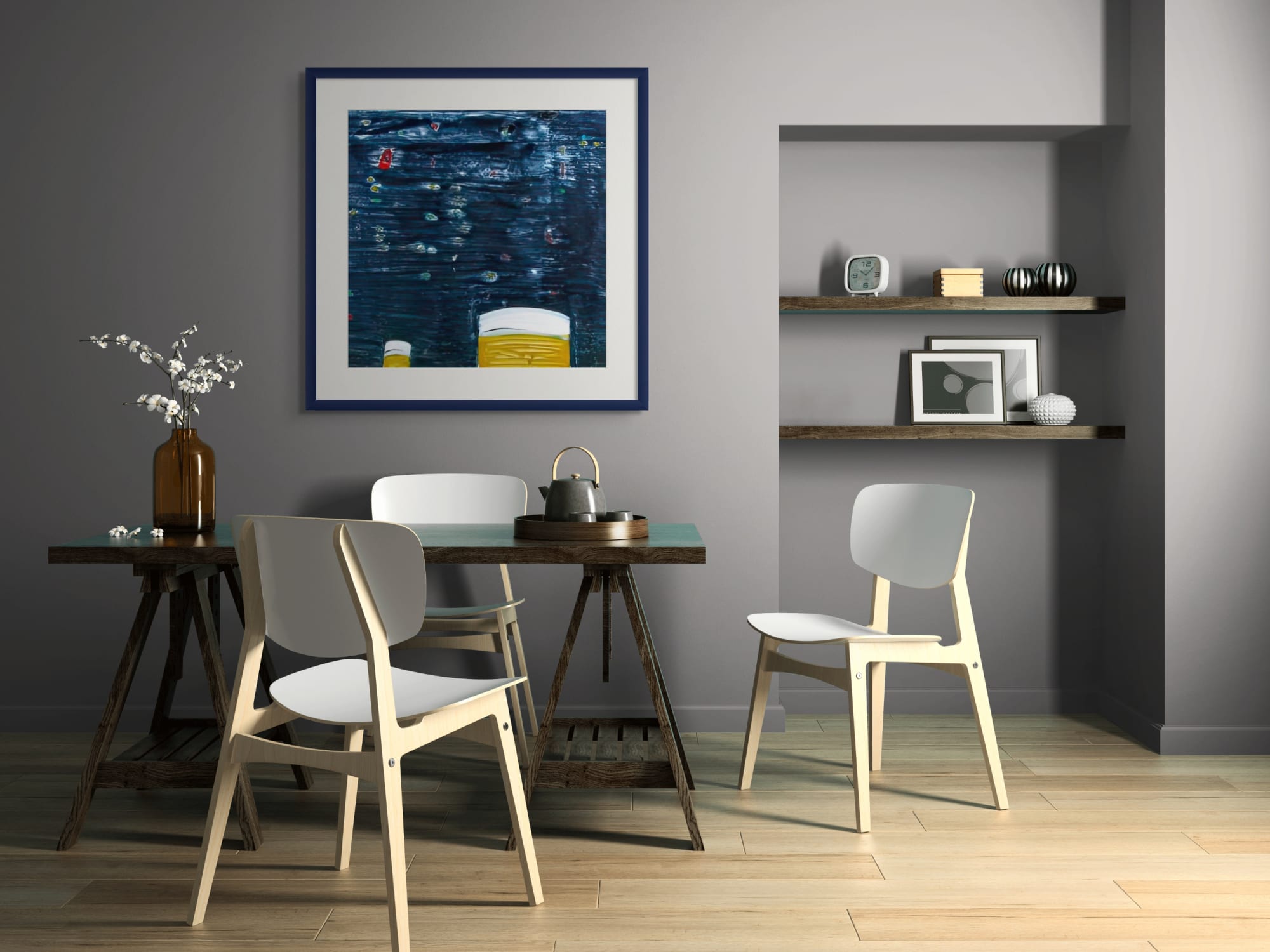 Katherine Bradford Yellow Stacks, Night, 2013 watercolor monotype on paper 32 x 26 x 1 inches 81.3 x 66 x 2.5 cm