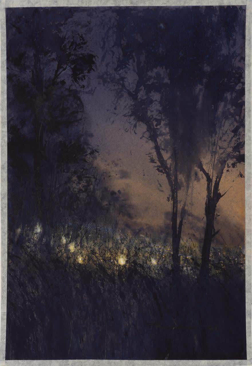 Bholanath Rudra (b.1984) Forest Scene II Watercolour on paper 21.45 x 14.56 in. (54.5 x 37 cm.) 2024, Kolkata