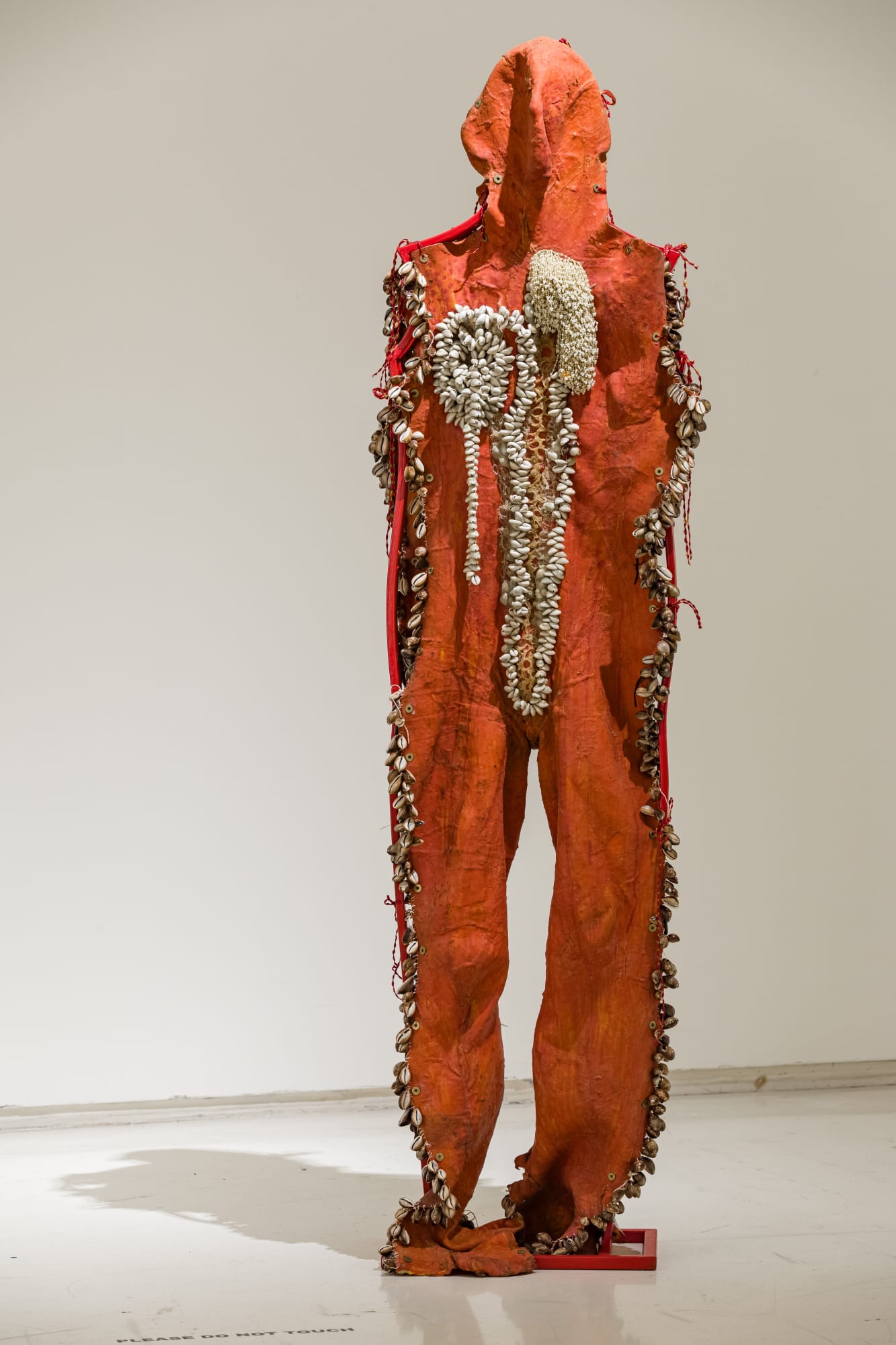 Debashish Paul (b.1994) Shells of Past Life 1 Latex rubber, plastic and crystal beads, threads, and cowries shell 72 x 18.1 x 10 in. 2024, Varanasi