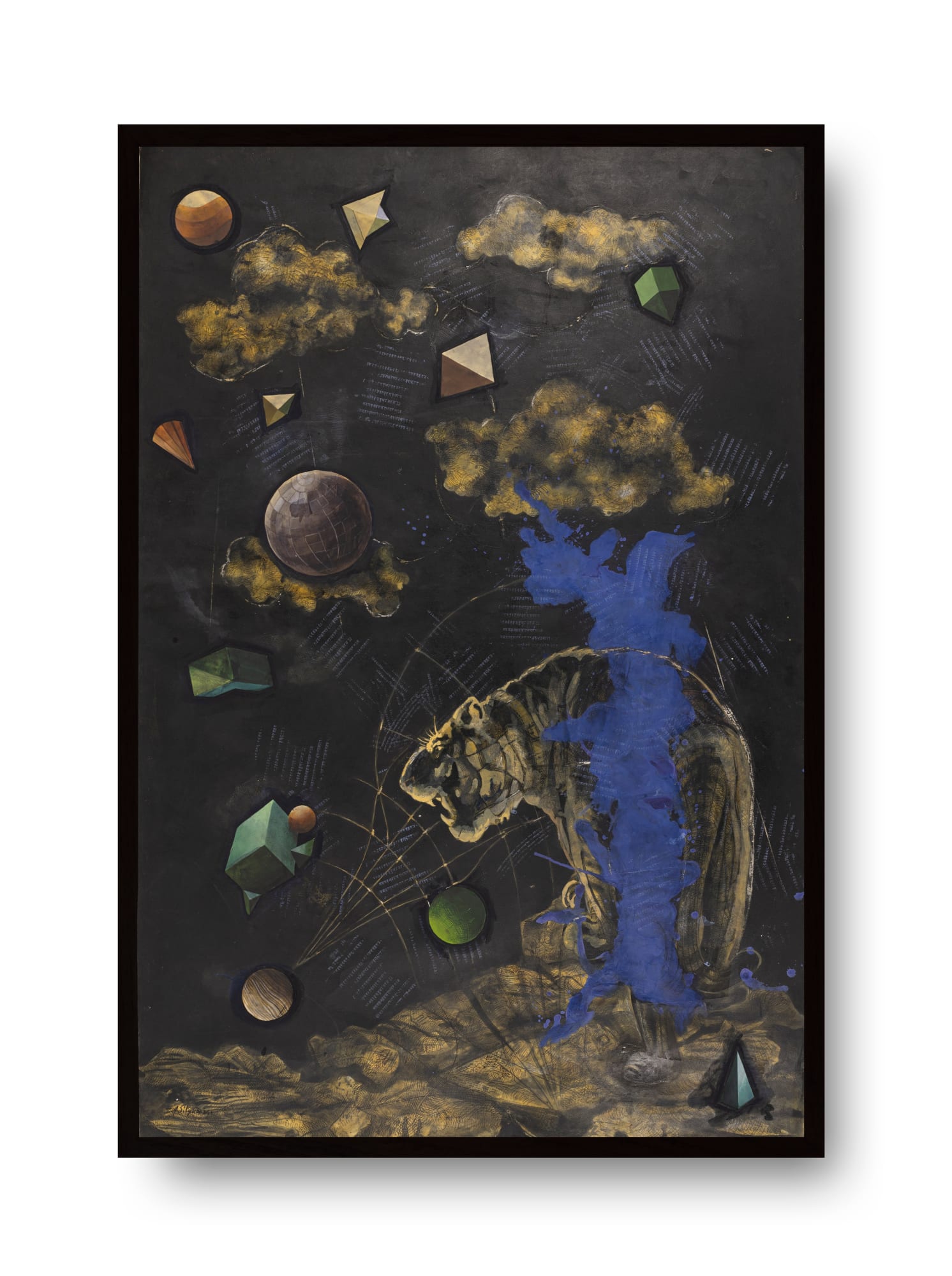 Aditya Basak (b. 1953) Circus 1 (Series - Circus) Oil, acrylic, tempera, silkscreen, pastel on paper pasted on board 59.84 x 39.88 in. 2024, Kolkata