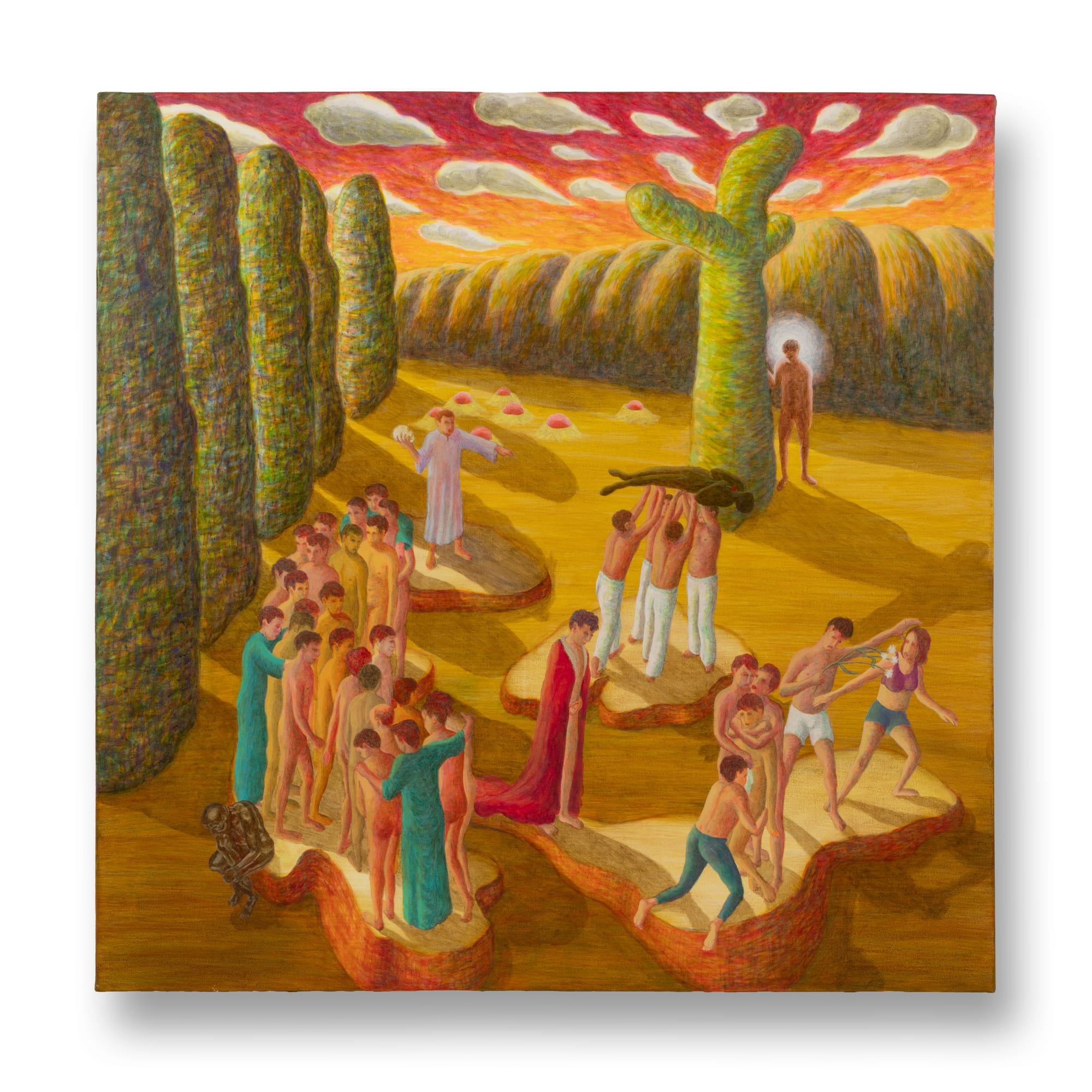 Bhaskar Jyoti Bordoloi (b.1996) In the Eye of the Sun, When the Thinker is Done Acrylic on canvas 35.98 x 35.98 x 0.86 in. 2024