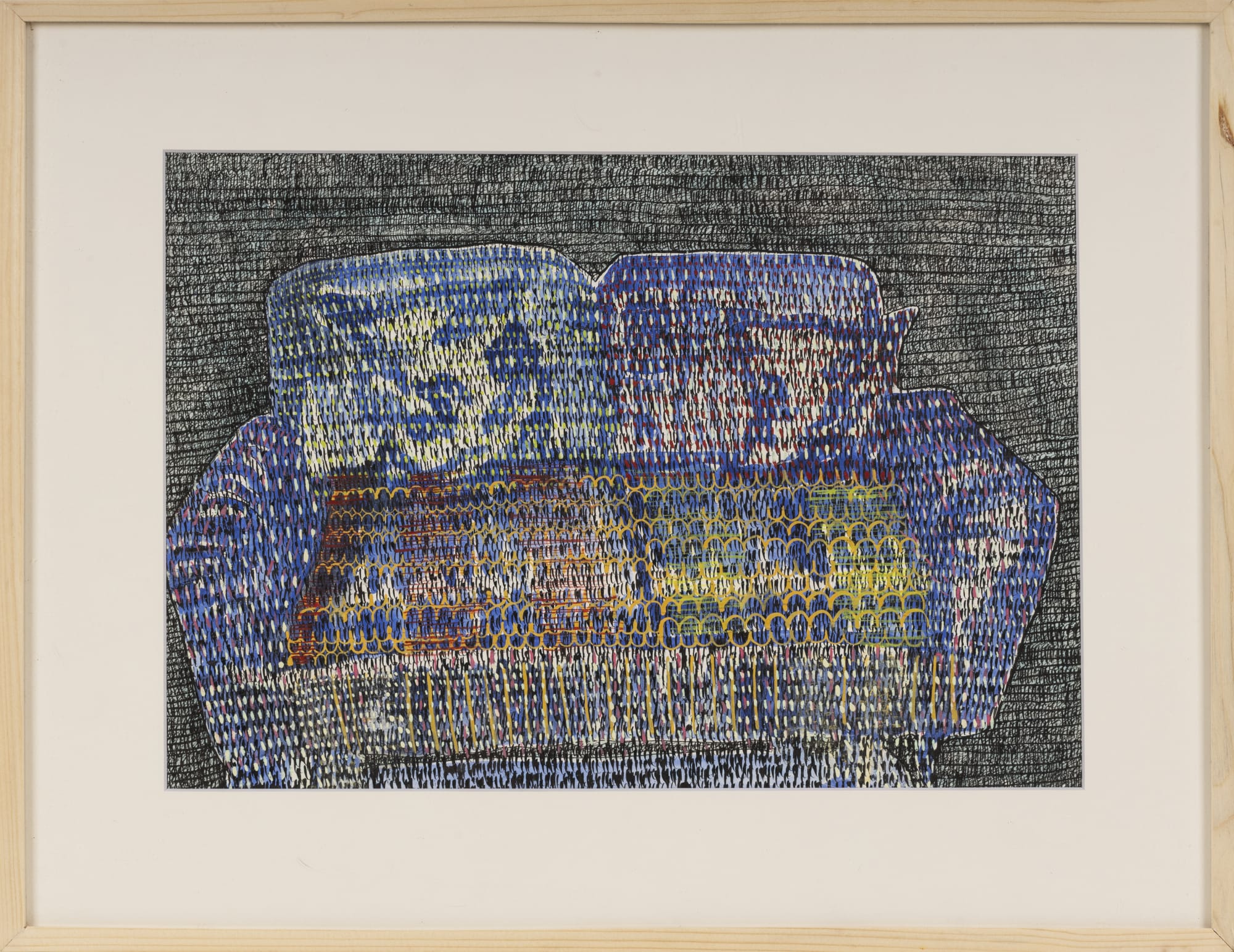Poorvi Sultania (b.1992) Sofa VIII Mixed media on paper 11.22 x 16.14 in. 2023