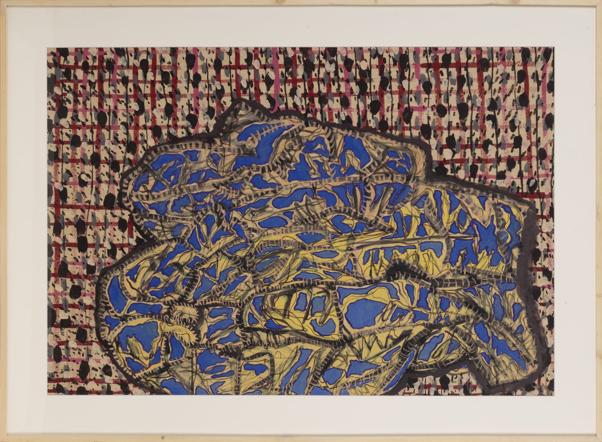 Poorvi Sultania (b.1992) Wrapped Up - IV Gouache, acrylic and pen on paper 24.40 x 35.43 in. 2023