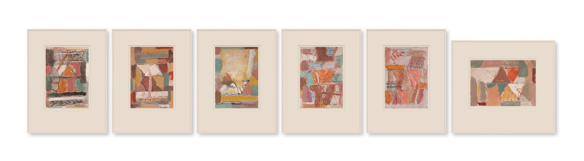 Sibaprasad Karchaudhuri (b.1944), Untitled, Set of 6 works, 2025