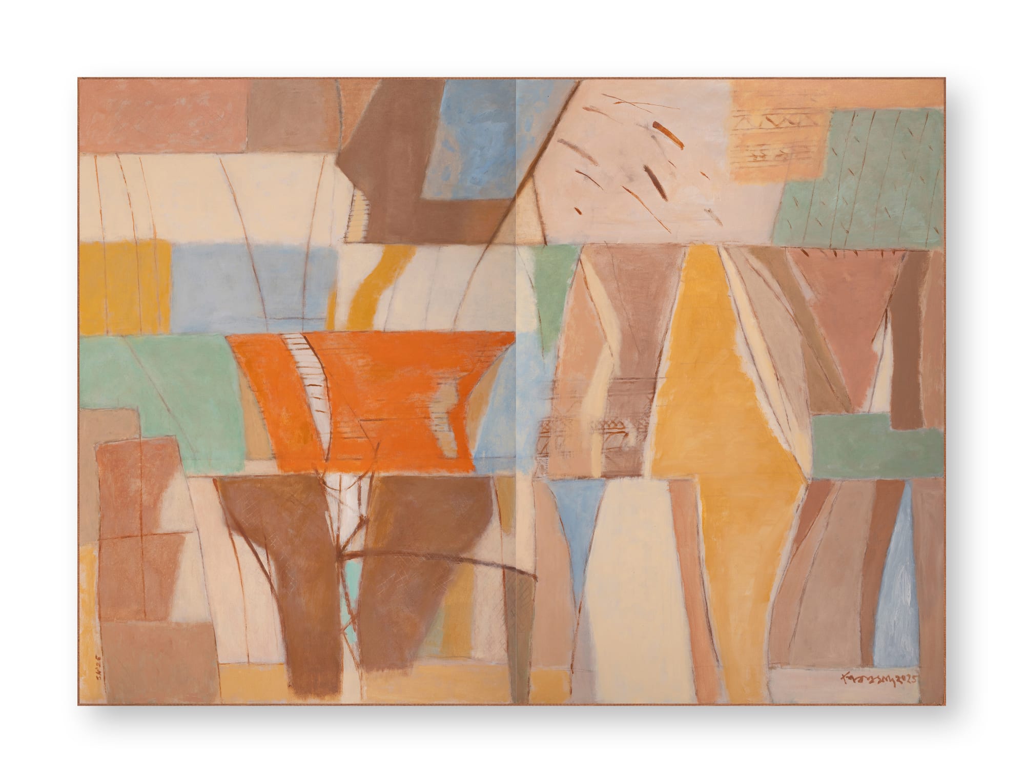 Sibaprasad Karchaudhuri (b.1944), Untitled, Diptych, 2025