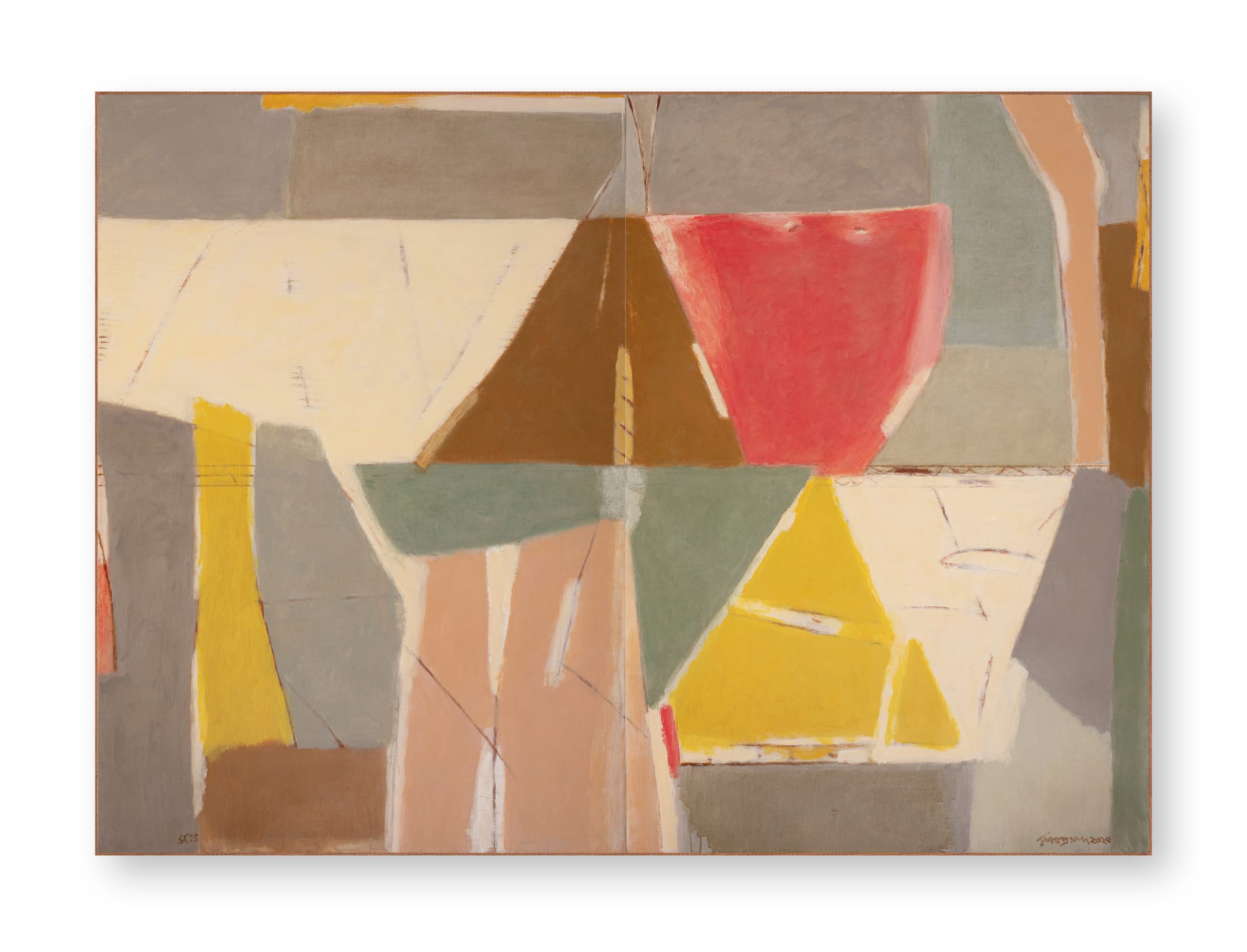 Sibaprasad Karchaudhuri (b.1944), Untitled, Diptych, 2025