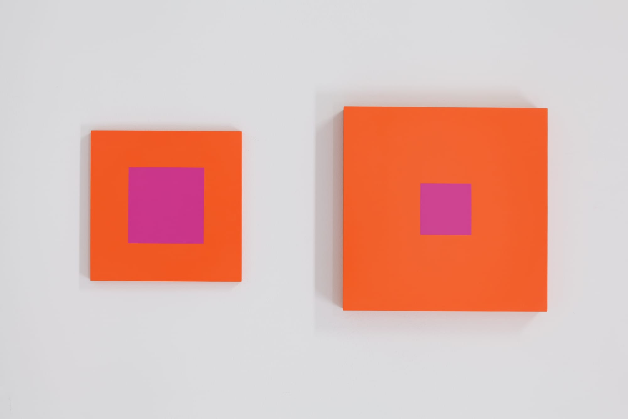 Karen Rifas 7236, 2021 Acrylic on gessobord 16 x 16 x 2 & 12 x 12 x .75 in (40.6 x 40.6 x 5 & 30.5 x 30.5 x 1.9 cm) $2,500