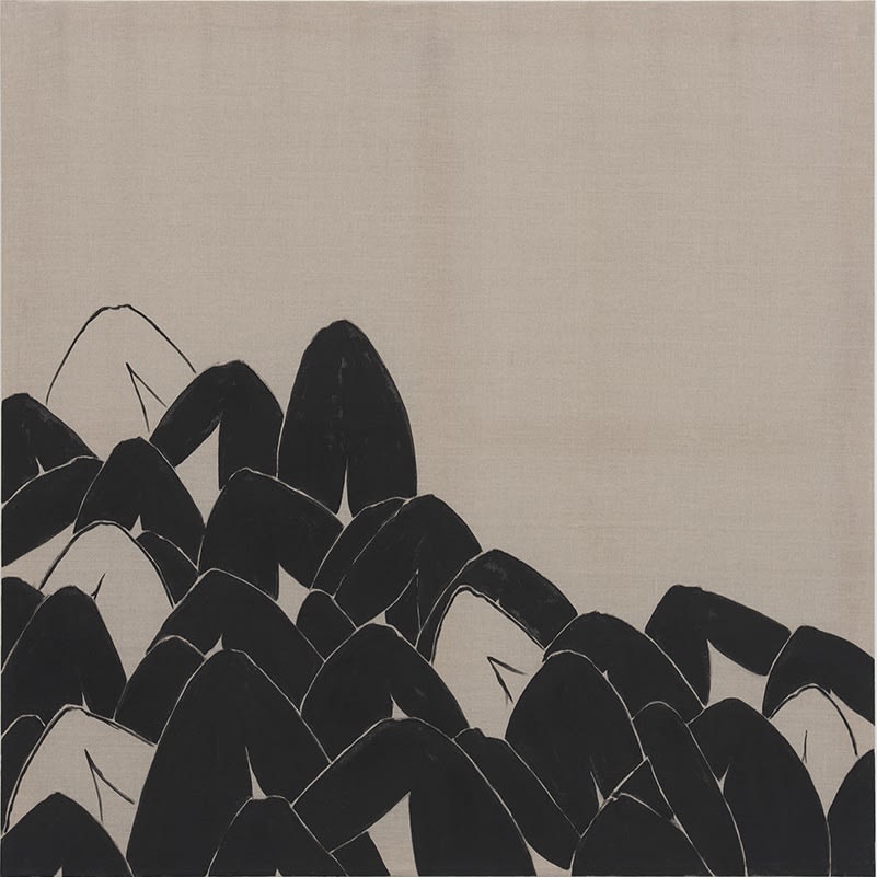 THE EMERGING XII | ظهور الموجود ١٢ 2022 ACRYLIC PAINT ON NATURAL LINEN CANVAS | طلاء أكريليك على قماش الكتان الطبيعي 150 X 150 X 2 CM