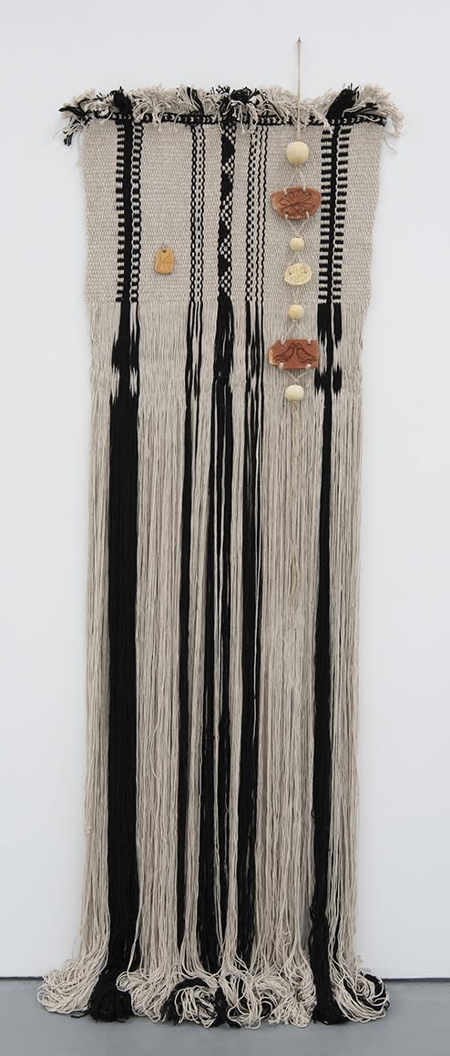 WATCH BEFORE YOU FALL TAPESTRY 2023 SADU WEAVING OF NATURAL WOOL, CLAY, ROPE 236 X 70 CM