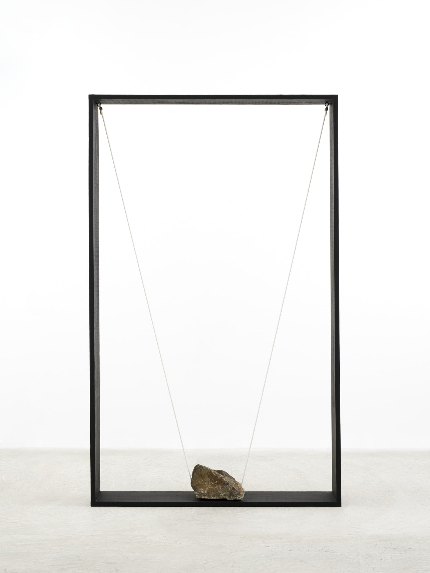 Kishio Suga Origin of Space 2020 Wood,Acrylic,Rope, Stone 205.0 x 124.5 x 20.8 cm 60,000USD