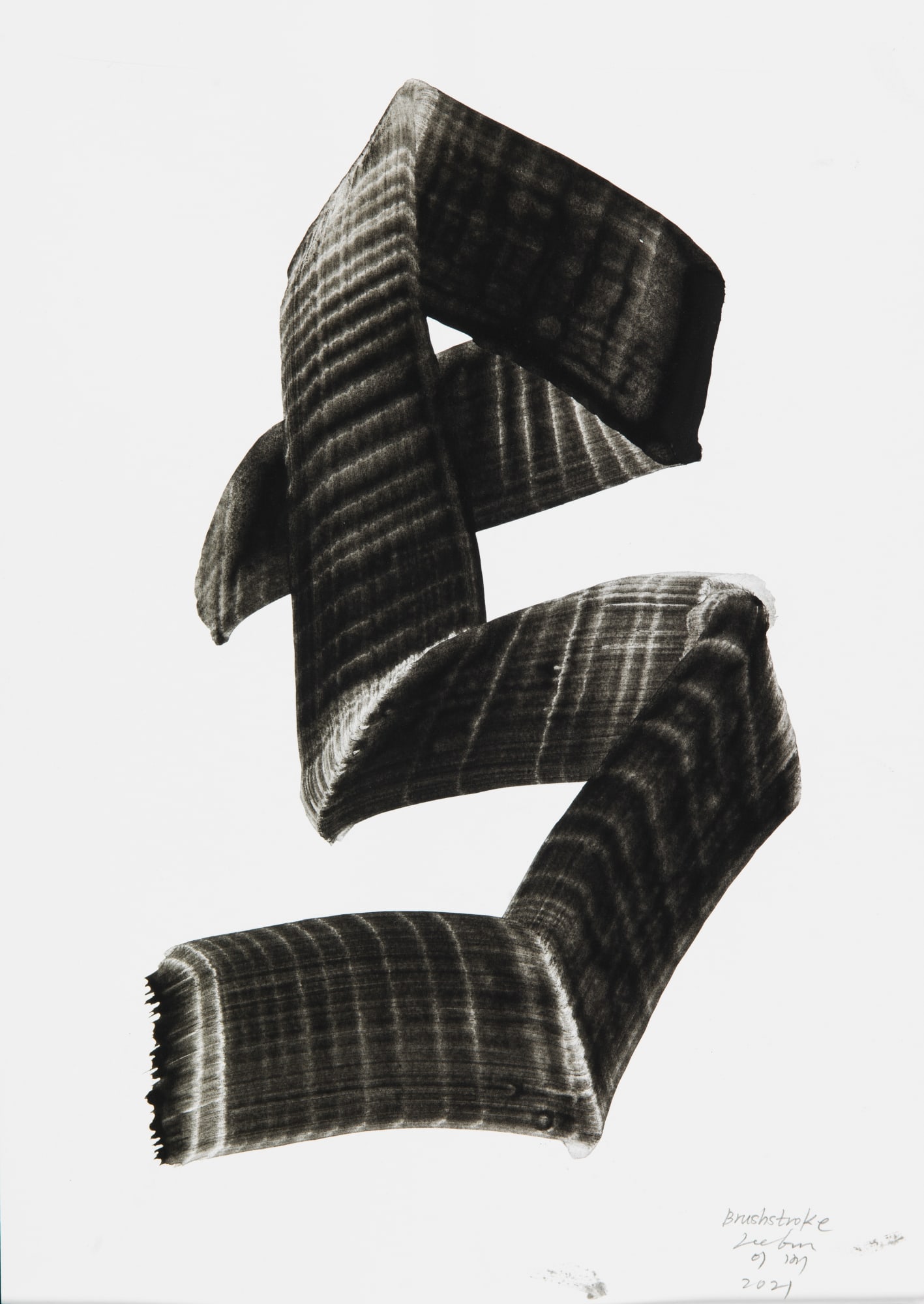 Lee Bae Brushstroke 2021 Charcoal Ink on Paper 29.5 x 21cm 8,000 USD