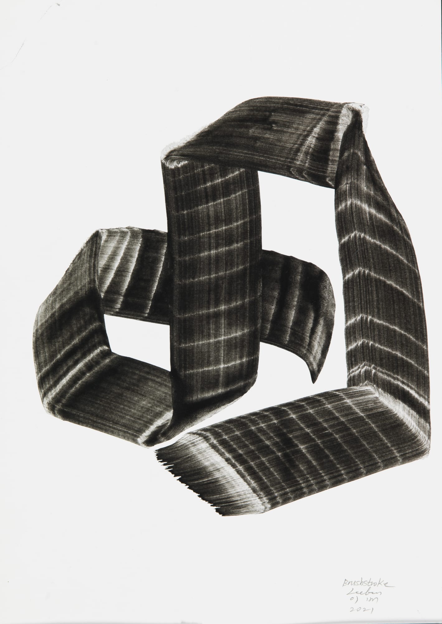 Lee Bae Brushstroke 2021 Charcoal Ink on Paper 29.5 x 21cm 8,000 USD