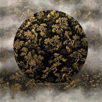 JO JONG SUNG Landscape seen from a moving perspective, 2023 Pigment on Korean Paper 90x90cm 11,000USD