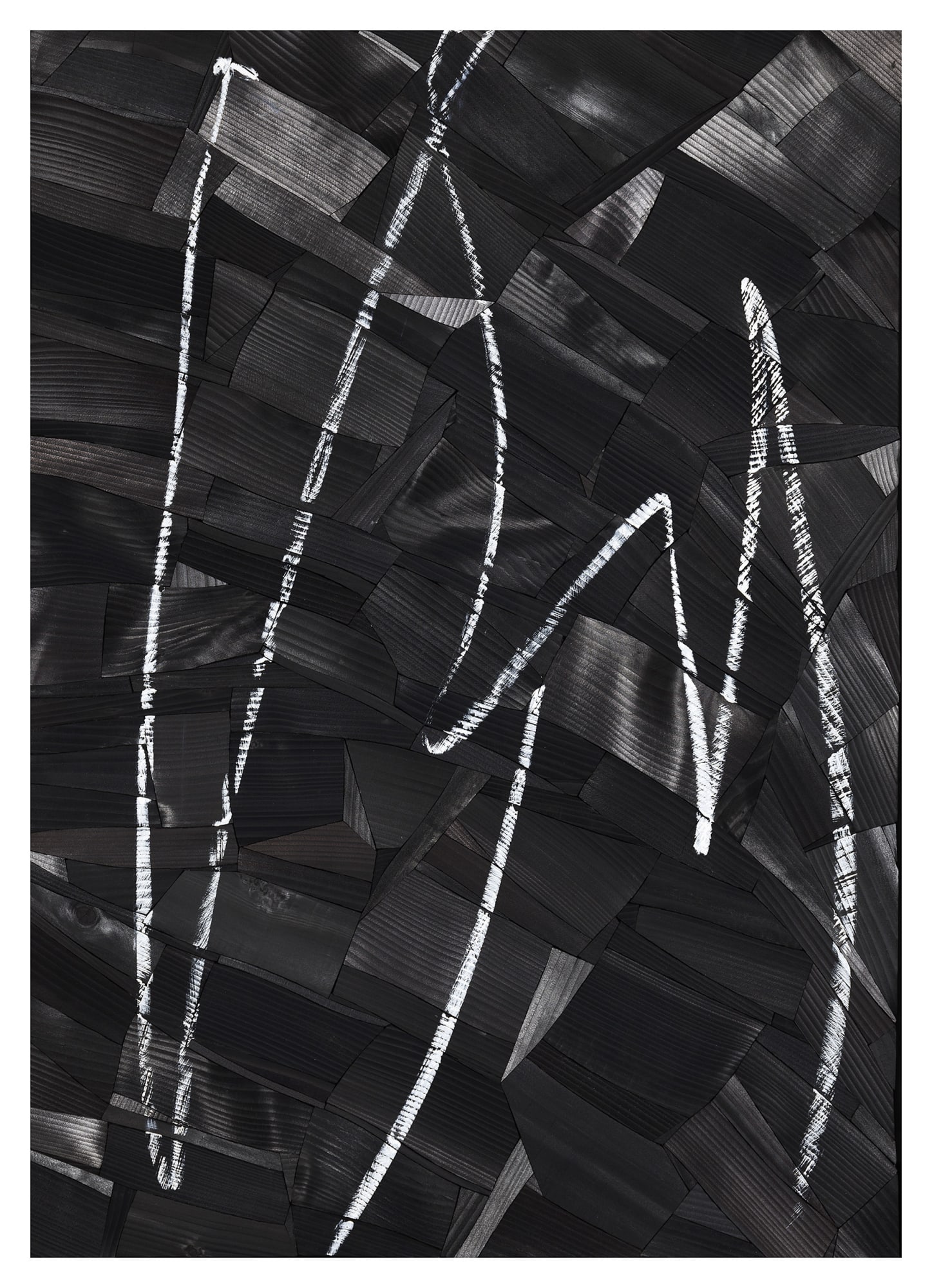 Lee Bae Issu du Feu White Line-a6, 2023 Charcoal on canvas 117 x 82 cm $63,000 USD