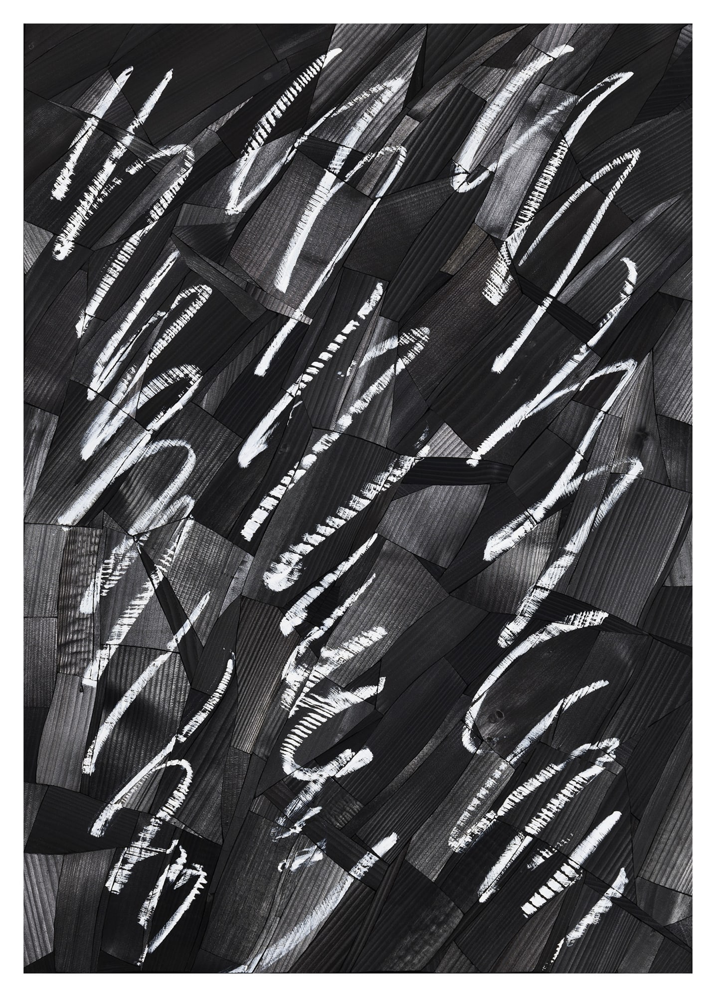 Lee Bae Issu du Feu White Line-a7, 2023 Charcoal on canvas 117 x 82 cm $63,000 USD