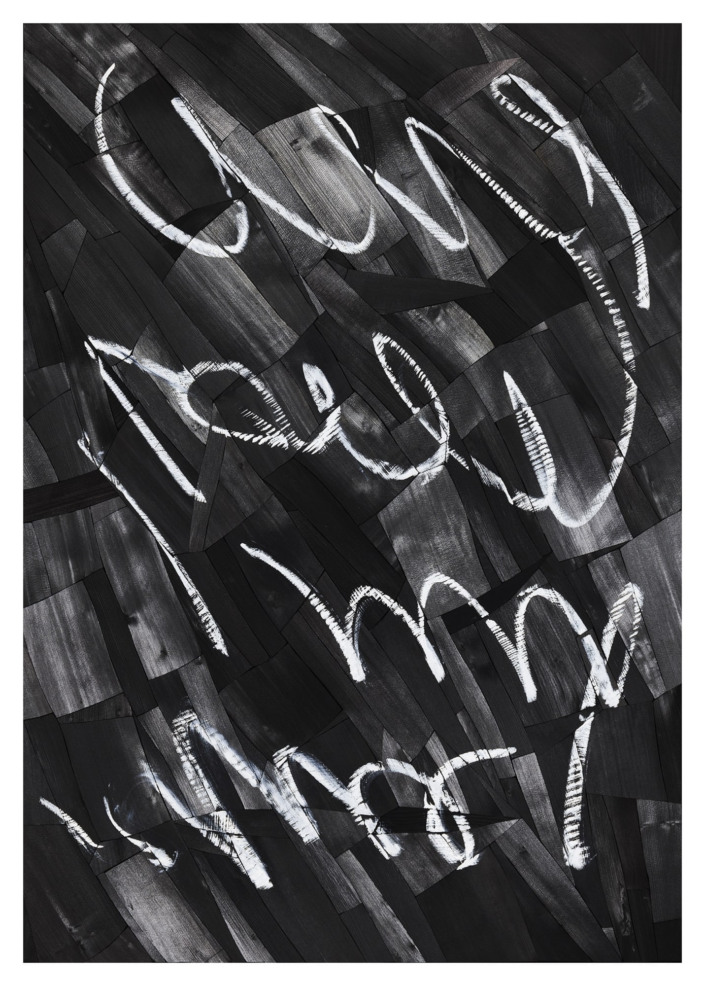 Lee Bae Issu du Feu White Line-a8, 2023 Charcoal on canvas 117 x 82 cm $63,000 USD