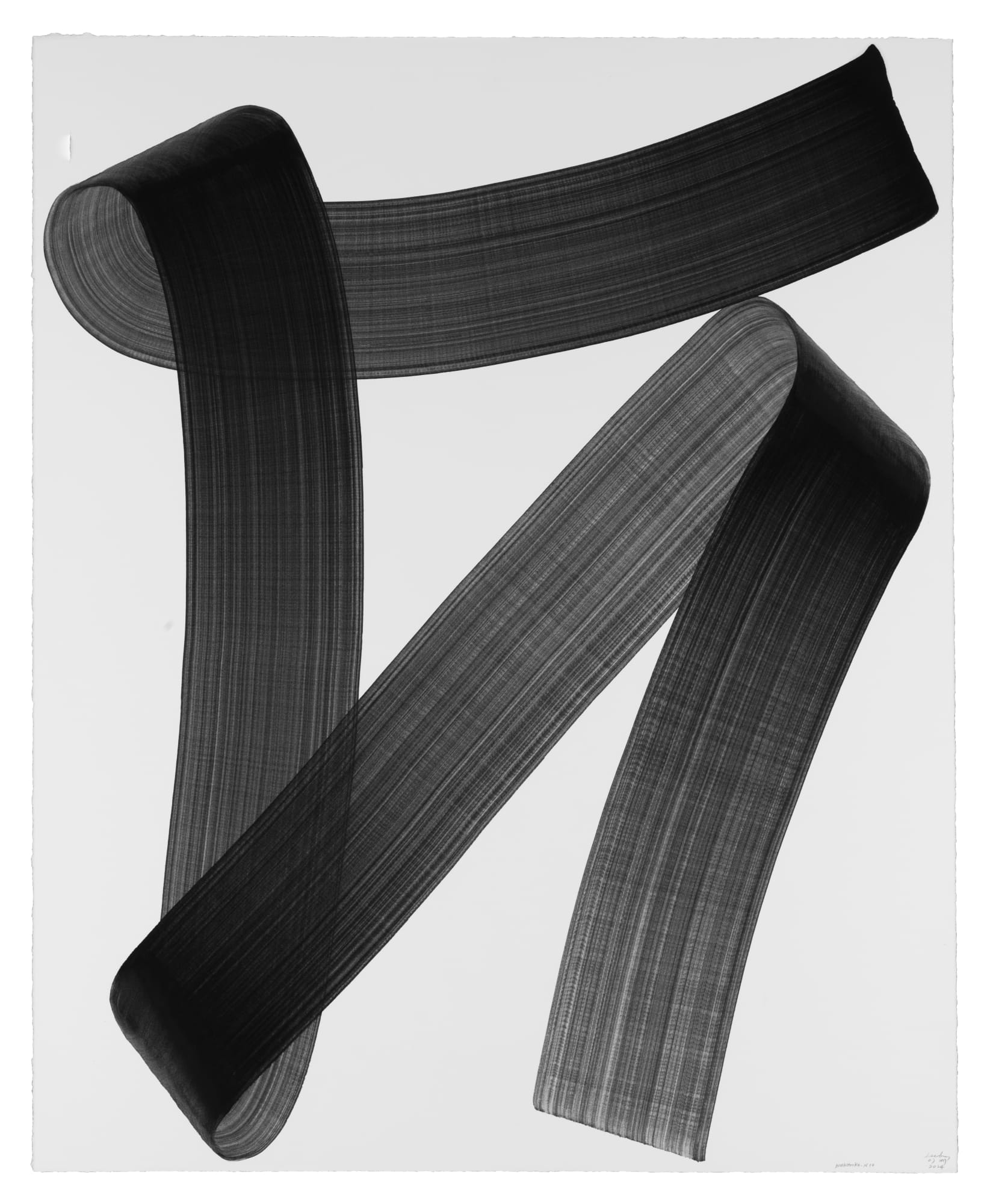 Lee Bae Brushstroke-N10, 2024 Charcoal Ink on Paper 162 &times; 130 cm $60,000 USD