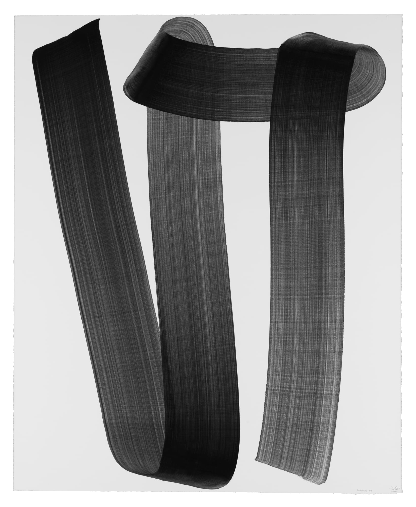 Lee Bae Brushstroke-N7, 2024 Charcoal Ink on Paper 162 &times; 130 cm $60,000 USD