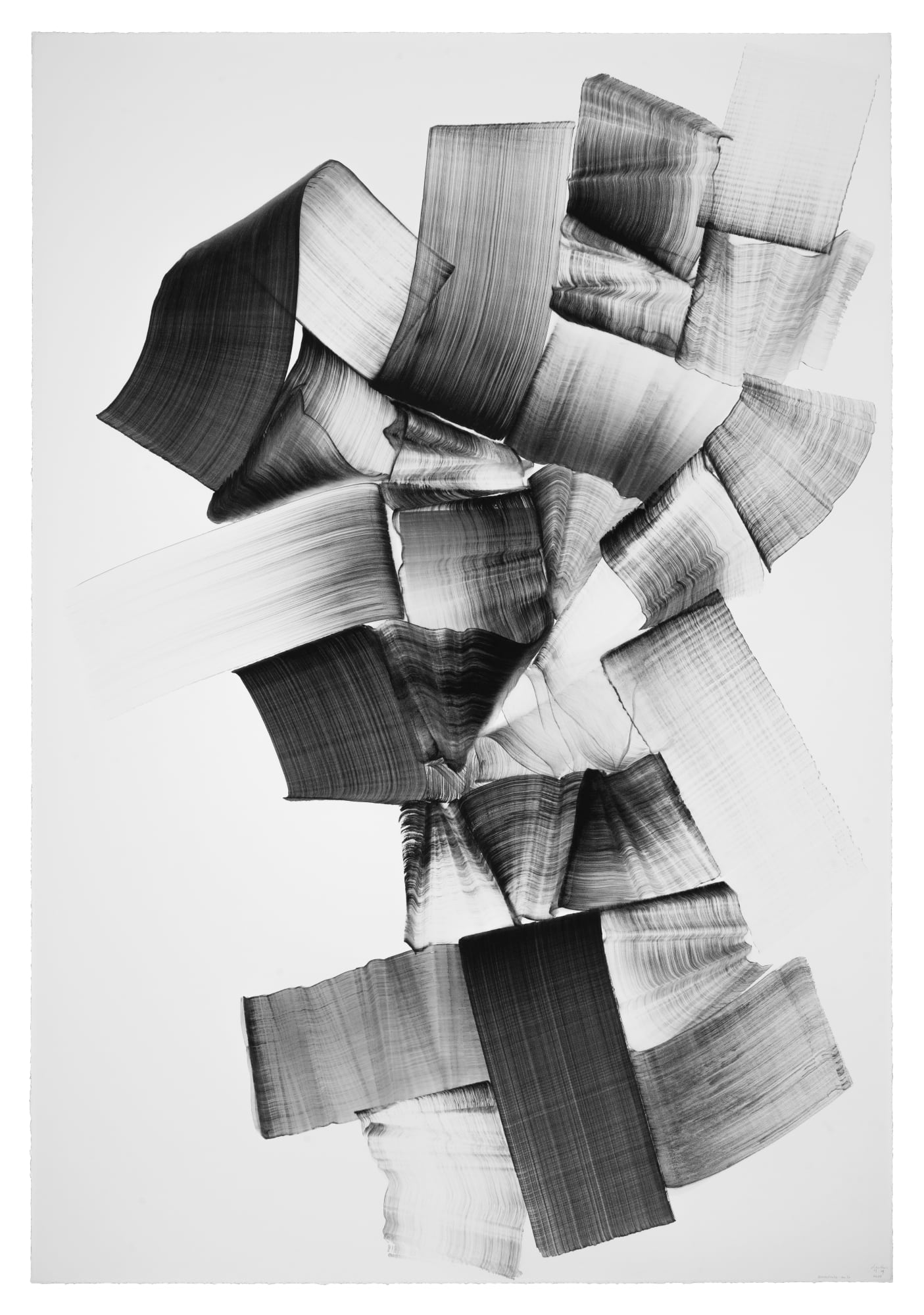 Lee Bae Brushstroke-au12, 2025 Charcoal Ink on Paper 220 x 152 cm $ 90,000 USD