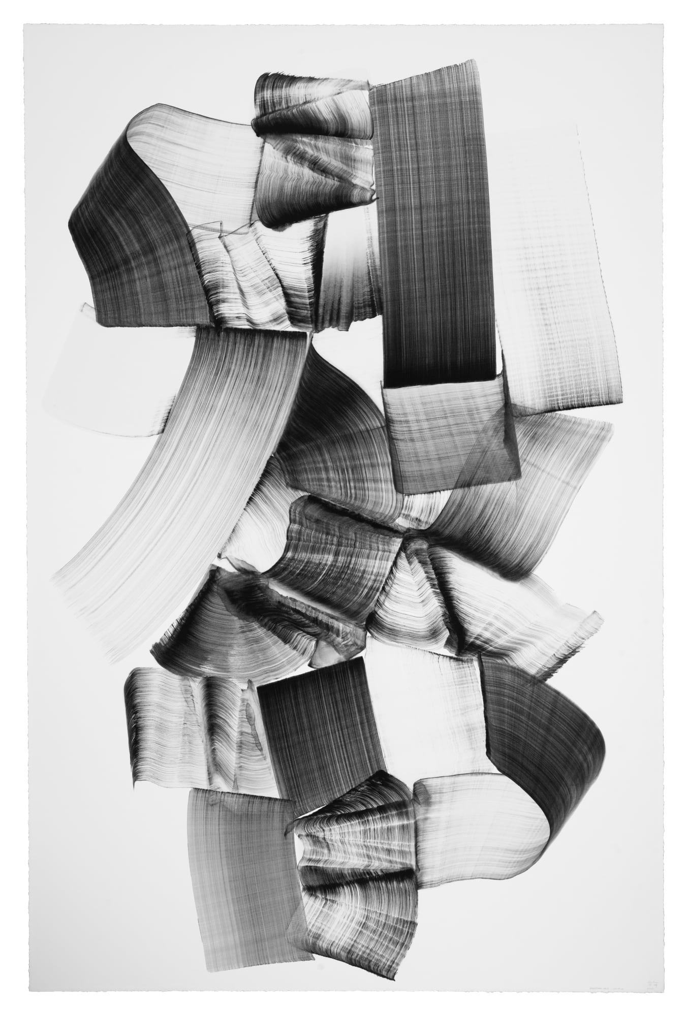 Lee Bae Brushstroke-au6, 2025 Charcoal ink on paper 260 x 170 cm $ 102,000 USD
