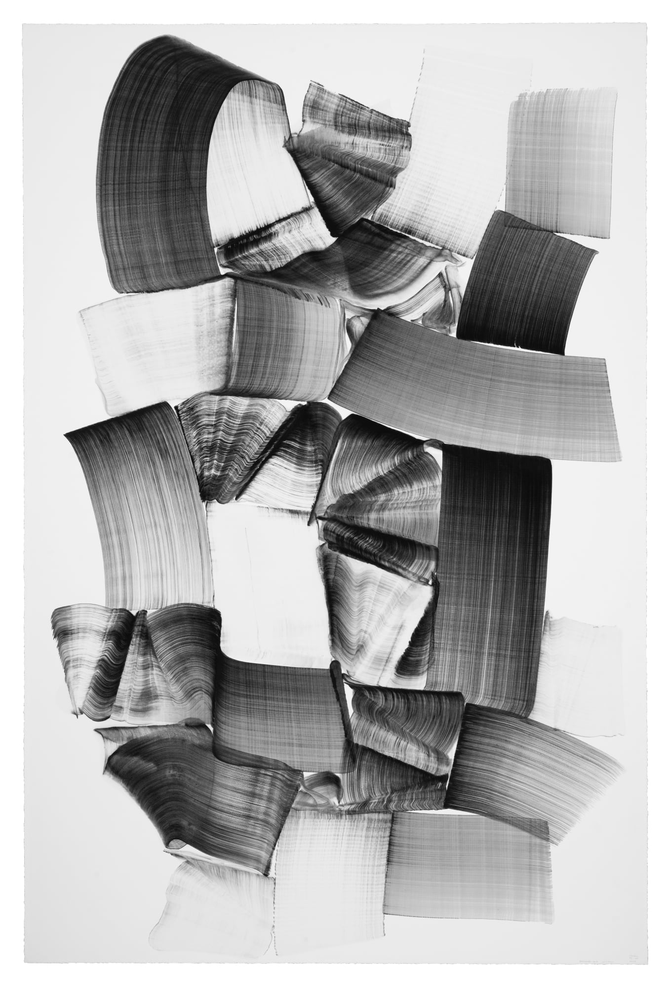 Lee Bae Brushstroke-au4, 2025 Charcoal ink on paper 260 x 170 cm $ 102,000 USD