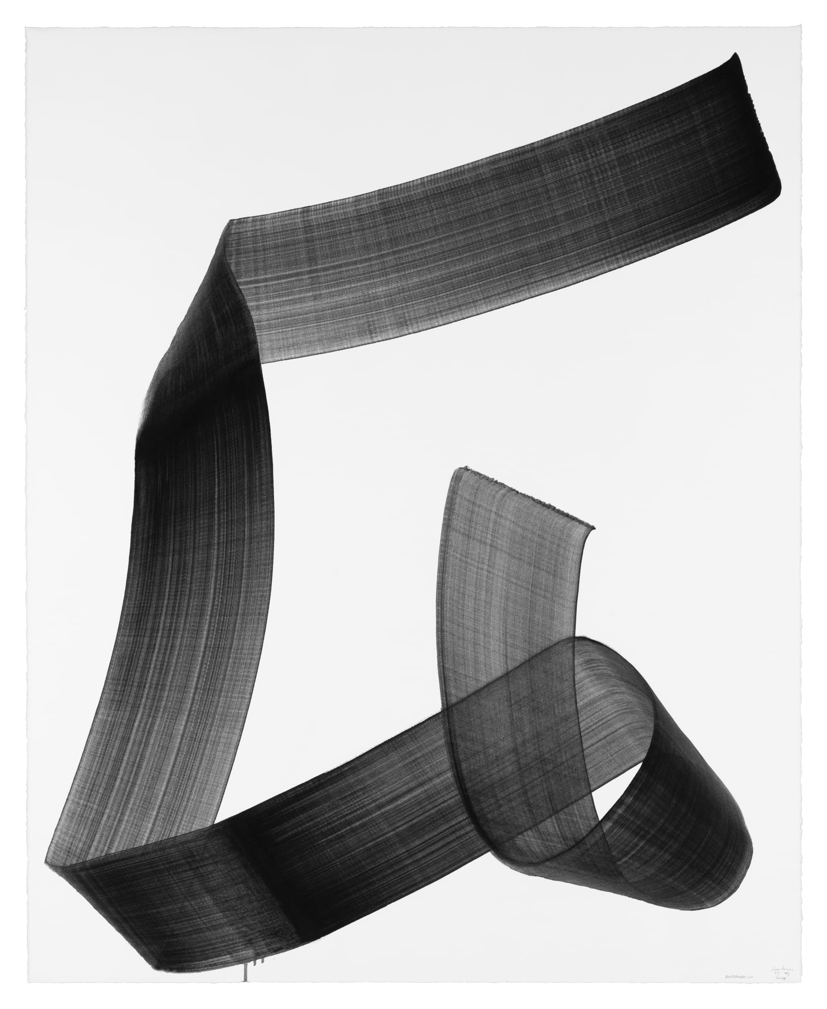 Lee Bae Brushstroke-60, 2024 Charcoal ink on paper 162 x 130 cm $60,000 USD