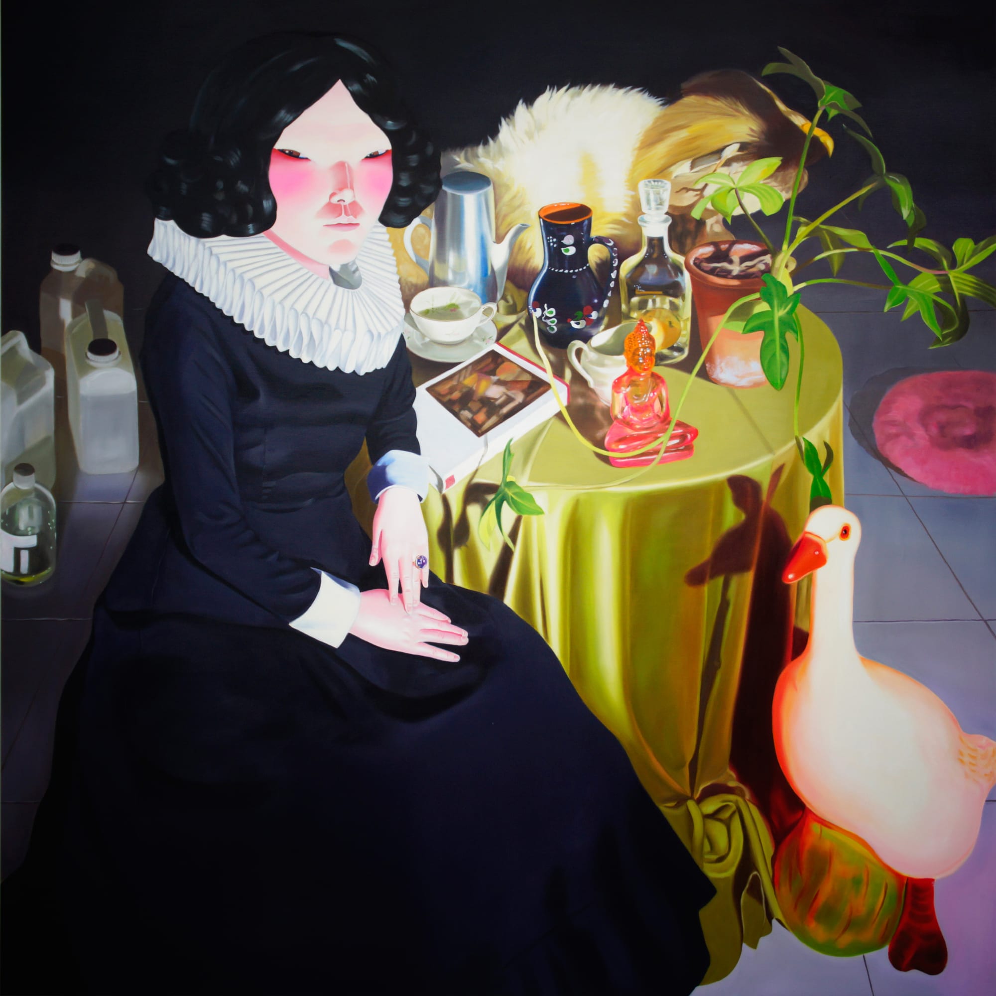 Lee So Yeun Black dress, 2025 Oil on canvas 155 x 145 cm $27,000 USD