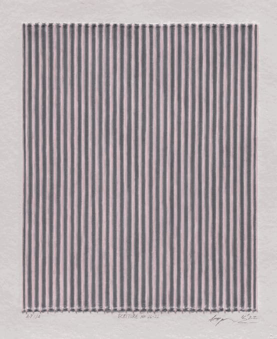 Park Seo-Bo Ecriture No. 26-22 (19/30) 2022 Relief print with Korean Hanji Paper and Hand-Coloring 65 x 54cm 24,000USD