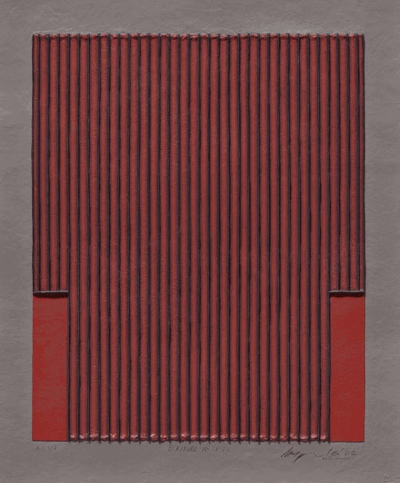 Park Seo-Bo Ecriture No. 28-22 (19/30) 2022 Relief print with Korean Hanji Paper and Hand-Coloring 65.5 x 54.5 cm 24,000USD