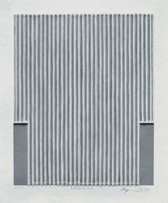 Park Seo-Bo Ecriture No. 29-22 (19/30) 2022 Relief print with Korean Hanji Paper and Hand-Coloring 65.5 x 54.5 cm 24,000USD