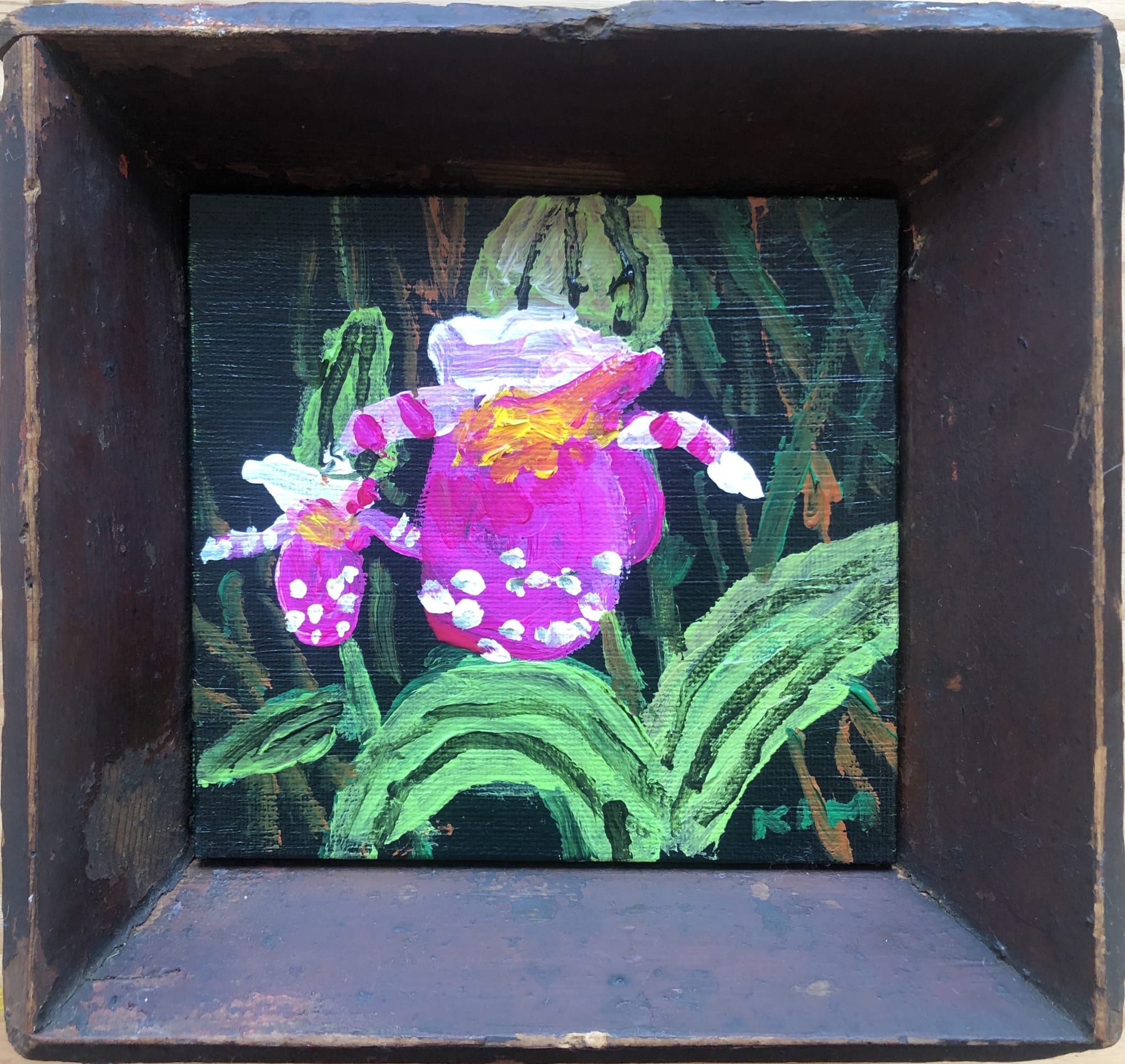 Kim Chong Hak Untitled, 1999 Acrylic on Wooden Tray Painting 13.5 x 14.5 cm Tray 19.2 x 20 cm 5,500 USD