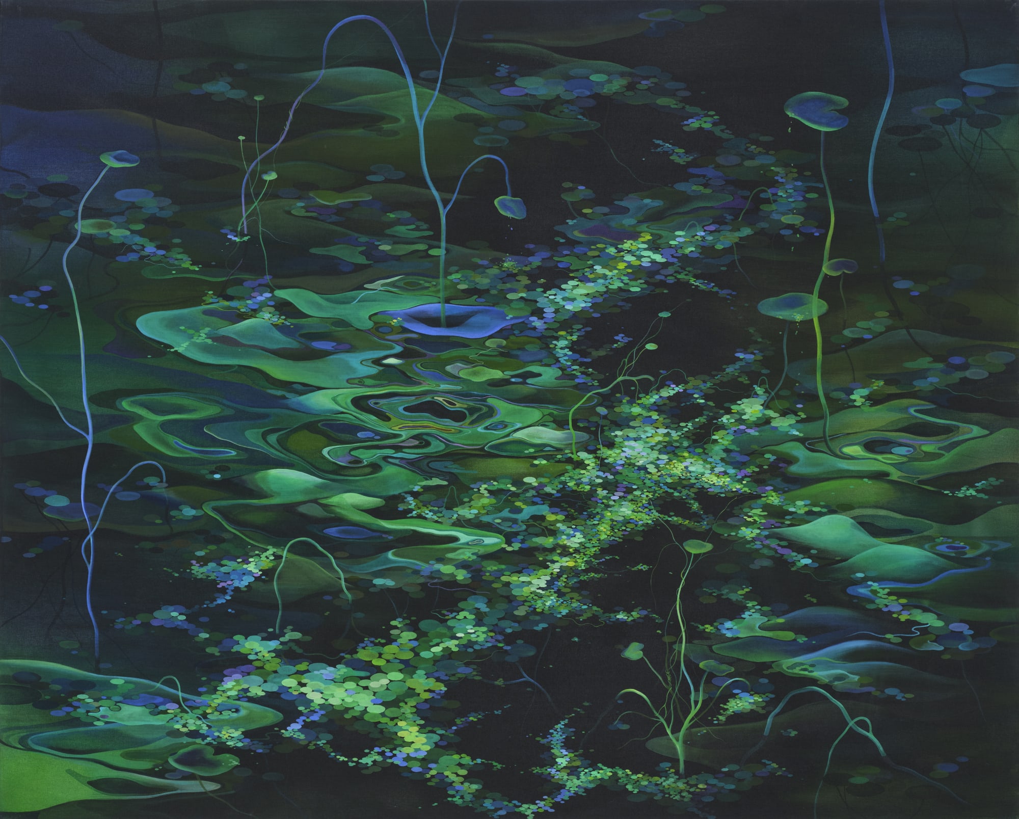 흐르는 Flowing, acrylic on canvas, 130.3x162.2cm, 2022