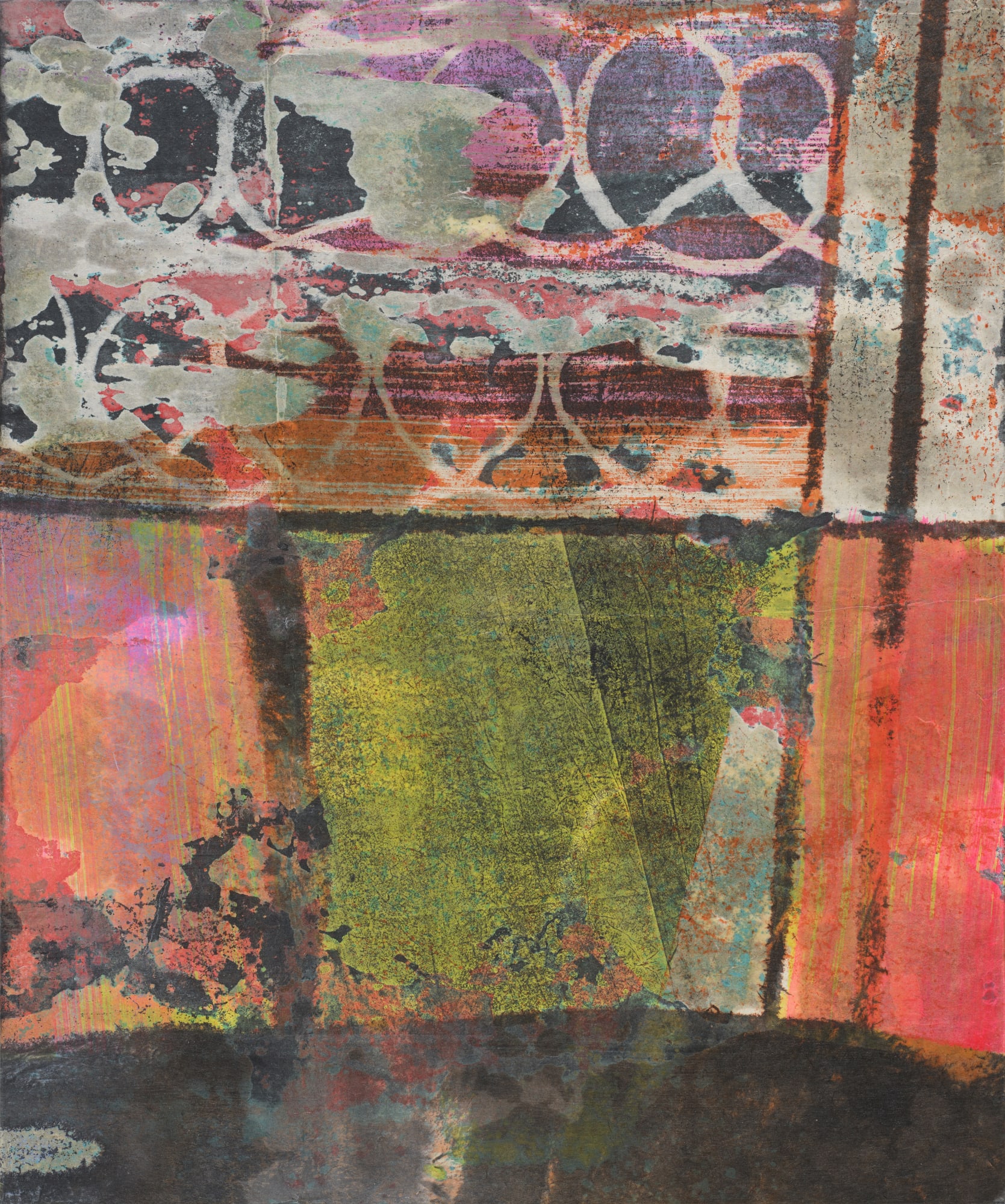 파종1 Sowing1, gouache, ink and beeswax on paper, 72.7x60.6cm, 2023