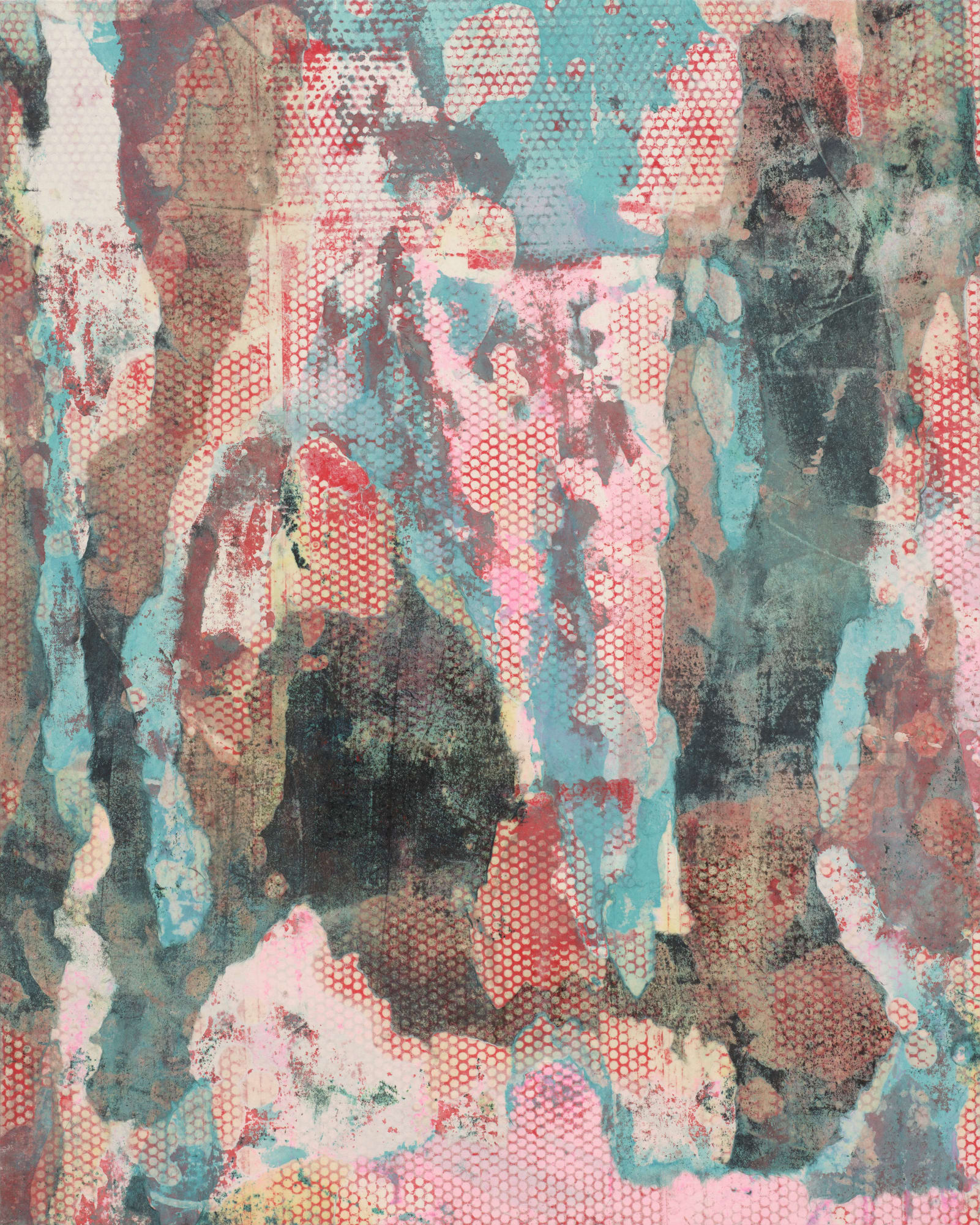 숲1 Forest1, gouache, ink and beeswax on paper, 90.9x72.7cm, 2023