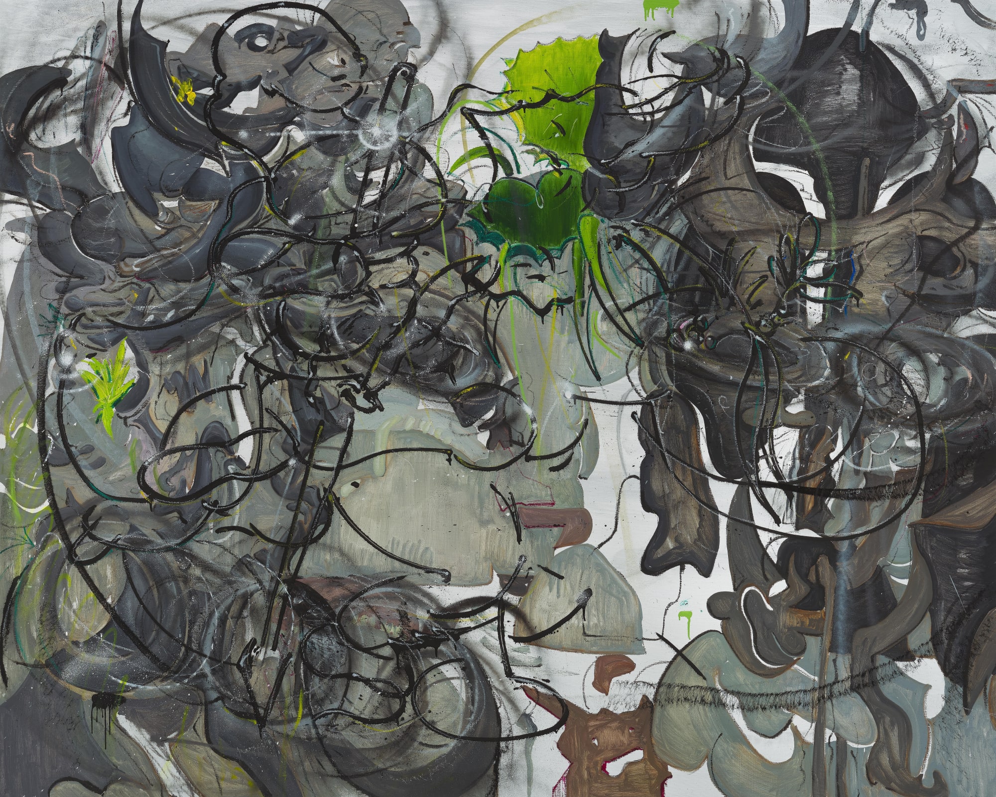 DnD6, spray paint and oil on canvas, 181.8x227.3cm, 2023