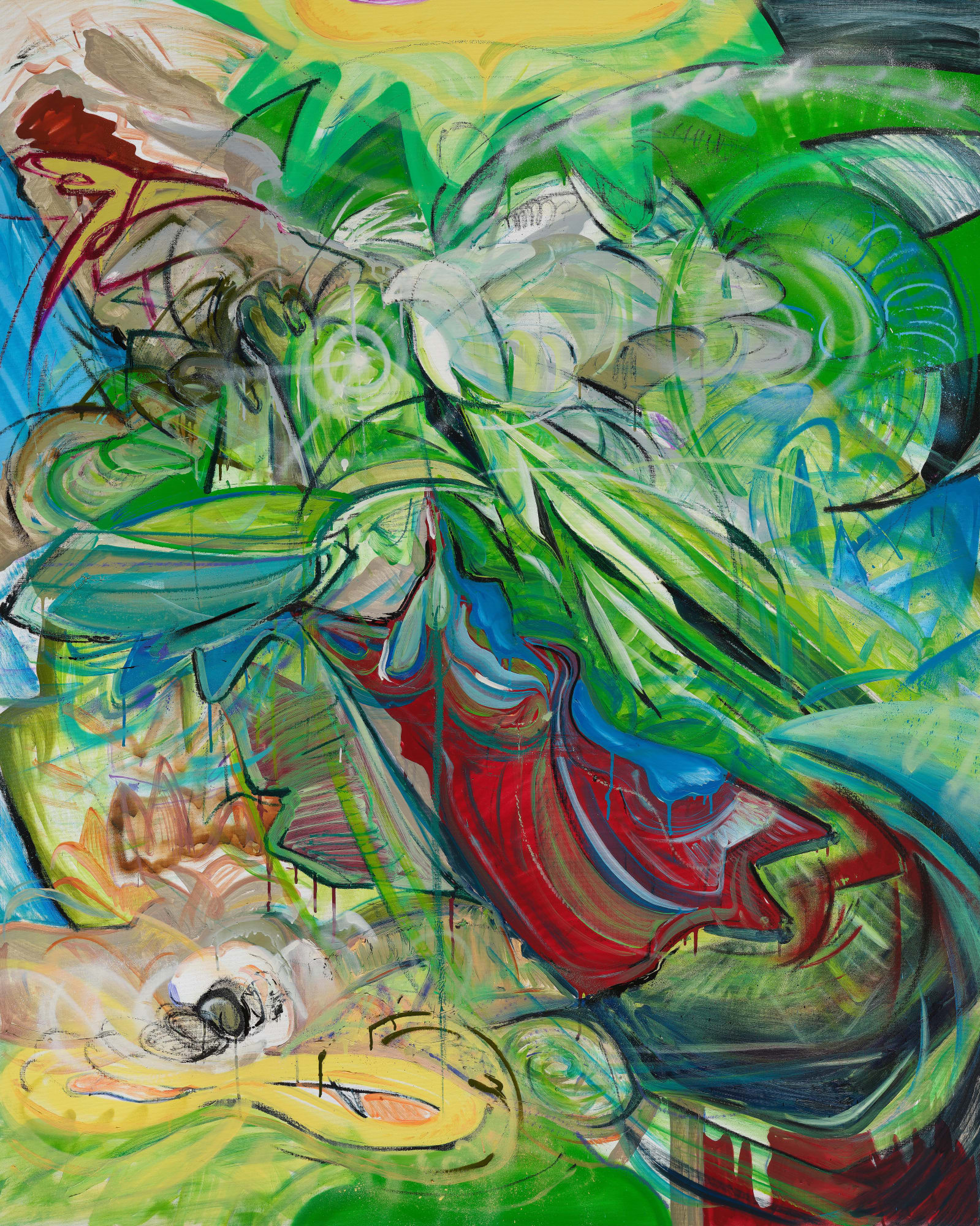 DtoD1, spray paint and oil on canvas, 162.2x130.3cm, 2023