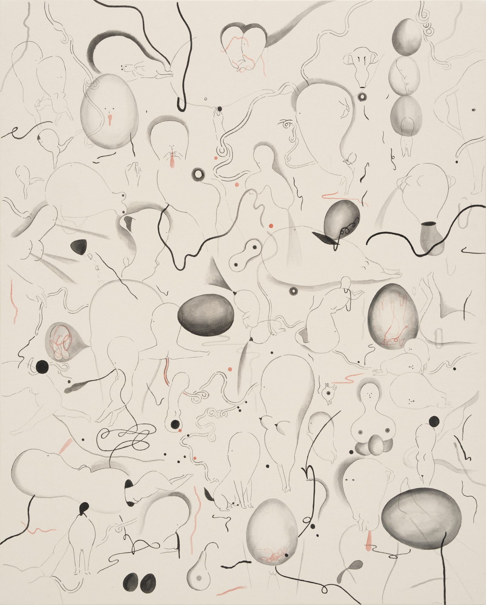 Womb Drawing 3, acrylic on canvas, 162.2x130.3cm, 2021