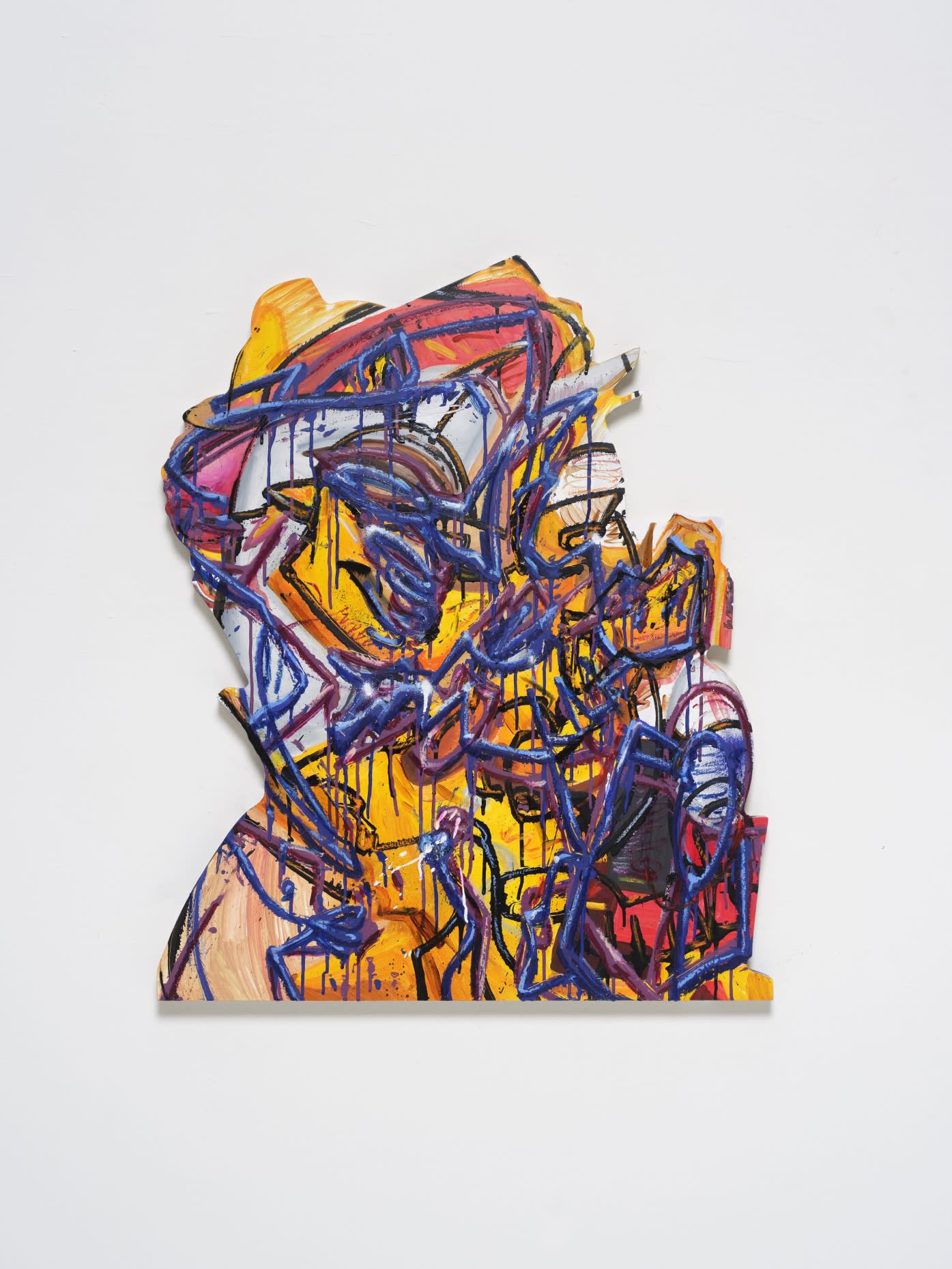 콰지모둠 Quasimodoom, spray paint and oil on wood, 88x72.7cm, 2024