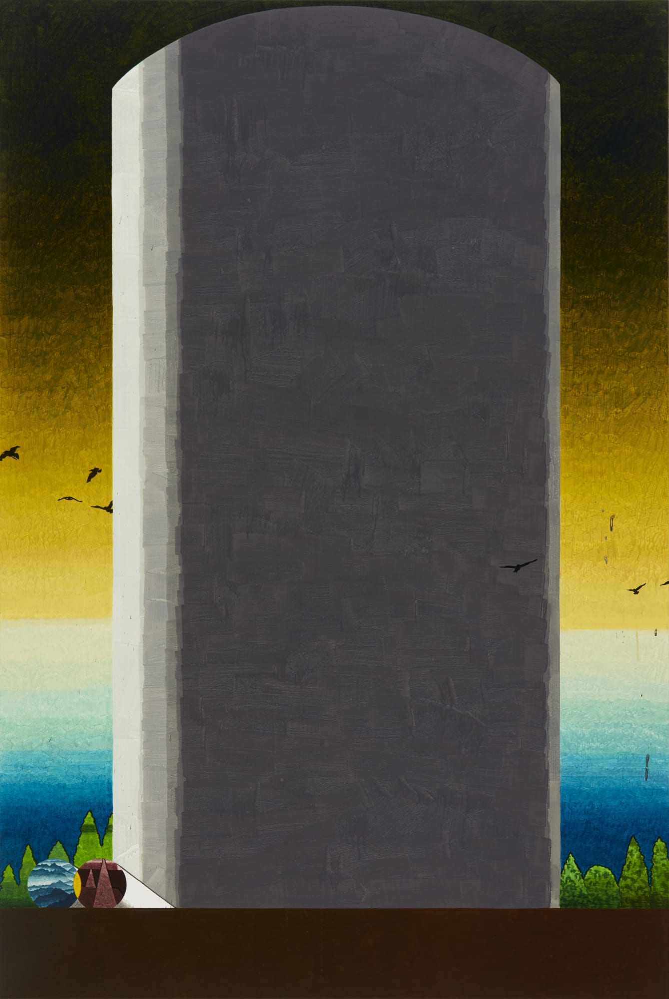 낮에서 저녁 From Day to Night, watercolor on canvas, 194x130.3cm, 2020