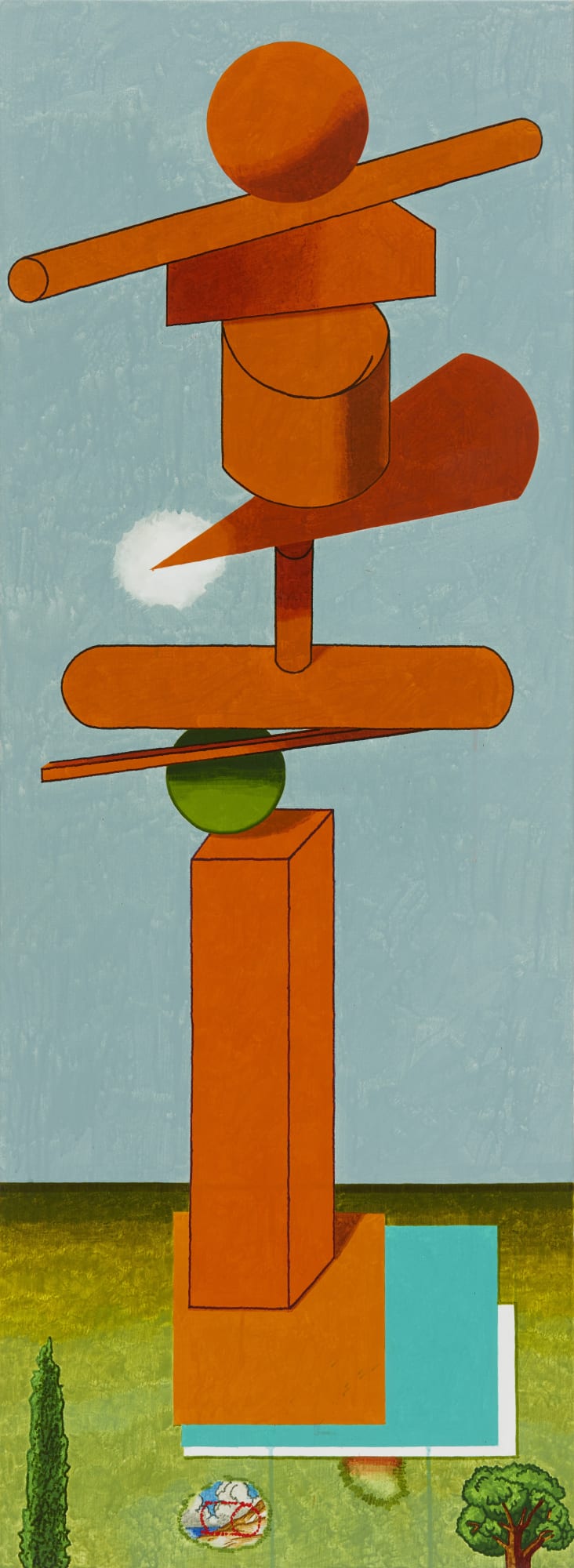 조각상 Statue, watercolor on canvas, 150x55cm, 2020