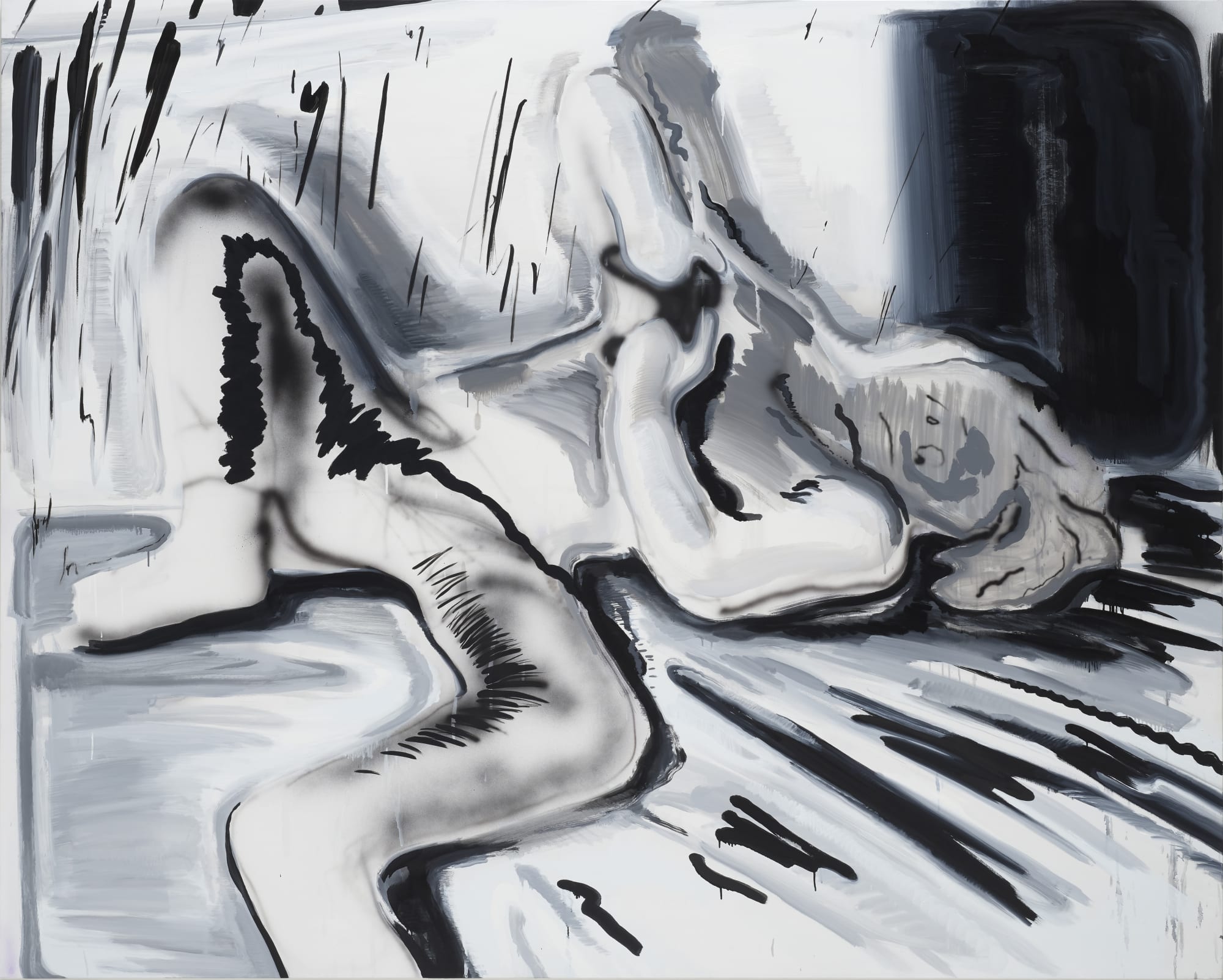 Laying with Switch 2, oil and acrylic on canvas, 181.8x227.3cm, 2020